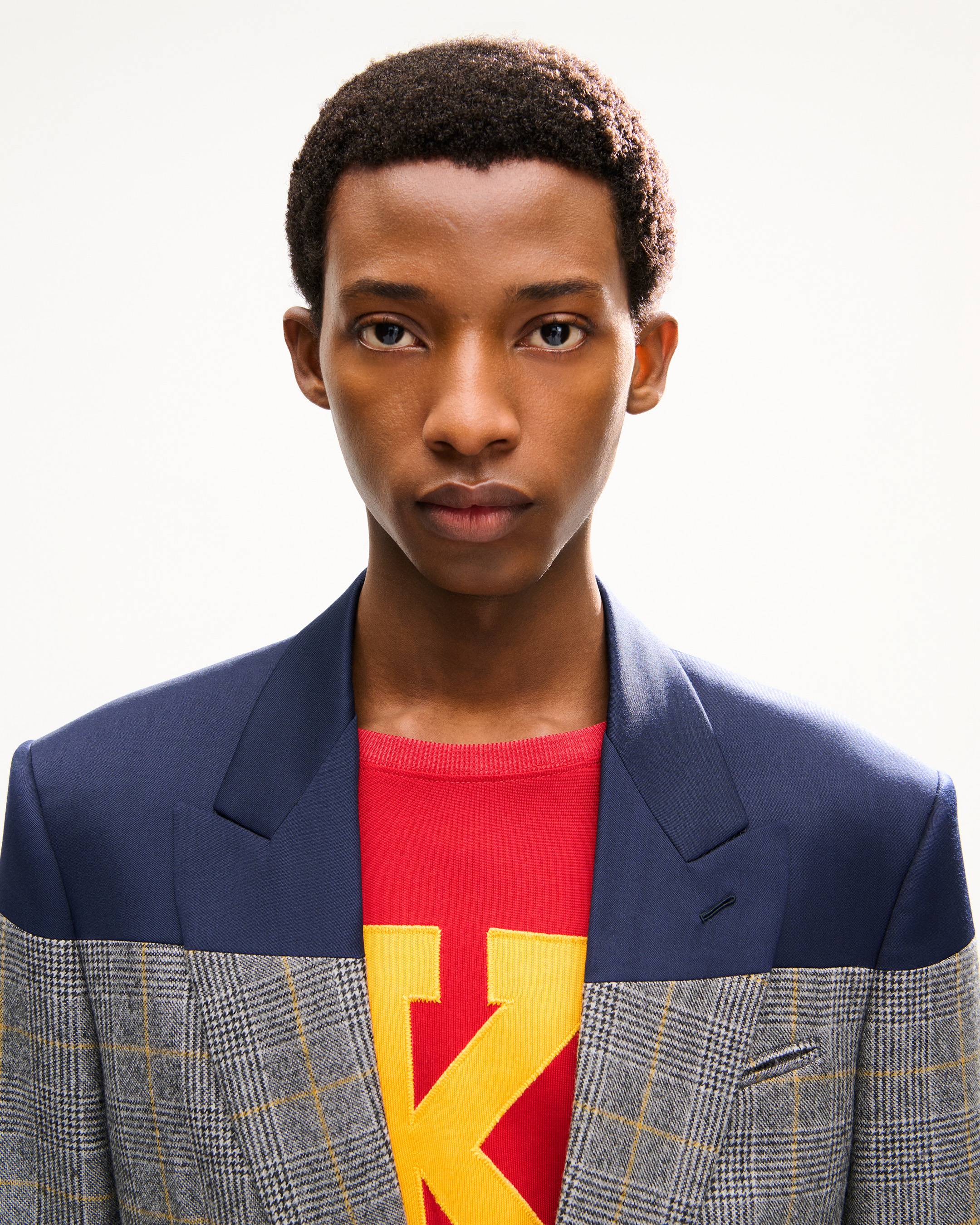 KENZO Checks' cutline single breasted tailored jacket in wool