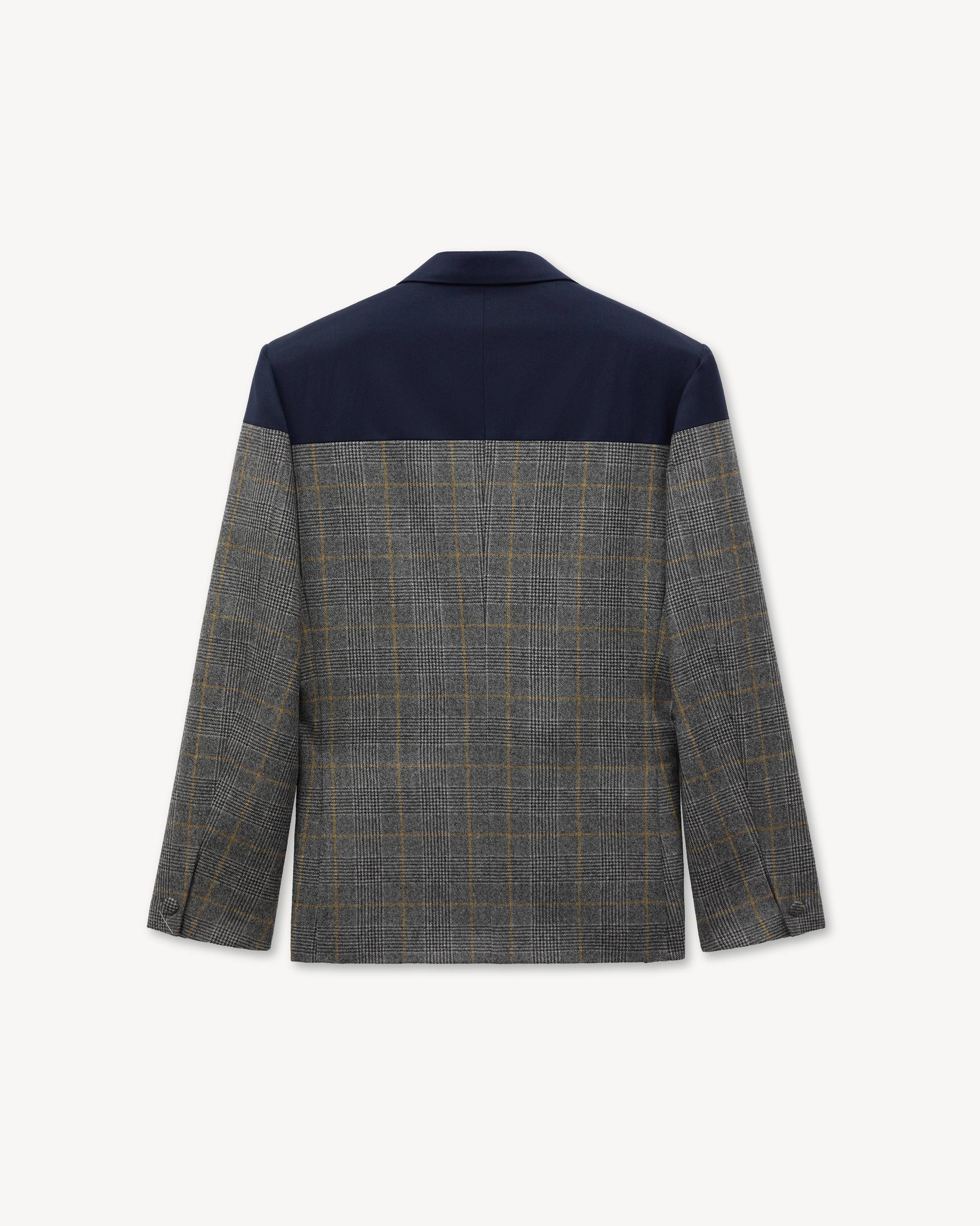 Chaqueta sastre de botonadura simple en lana con corte 'KENZO Checks'.