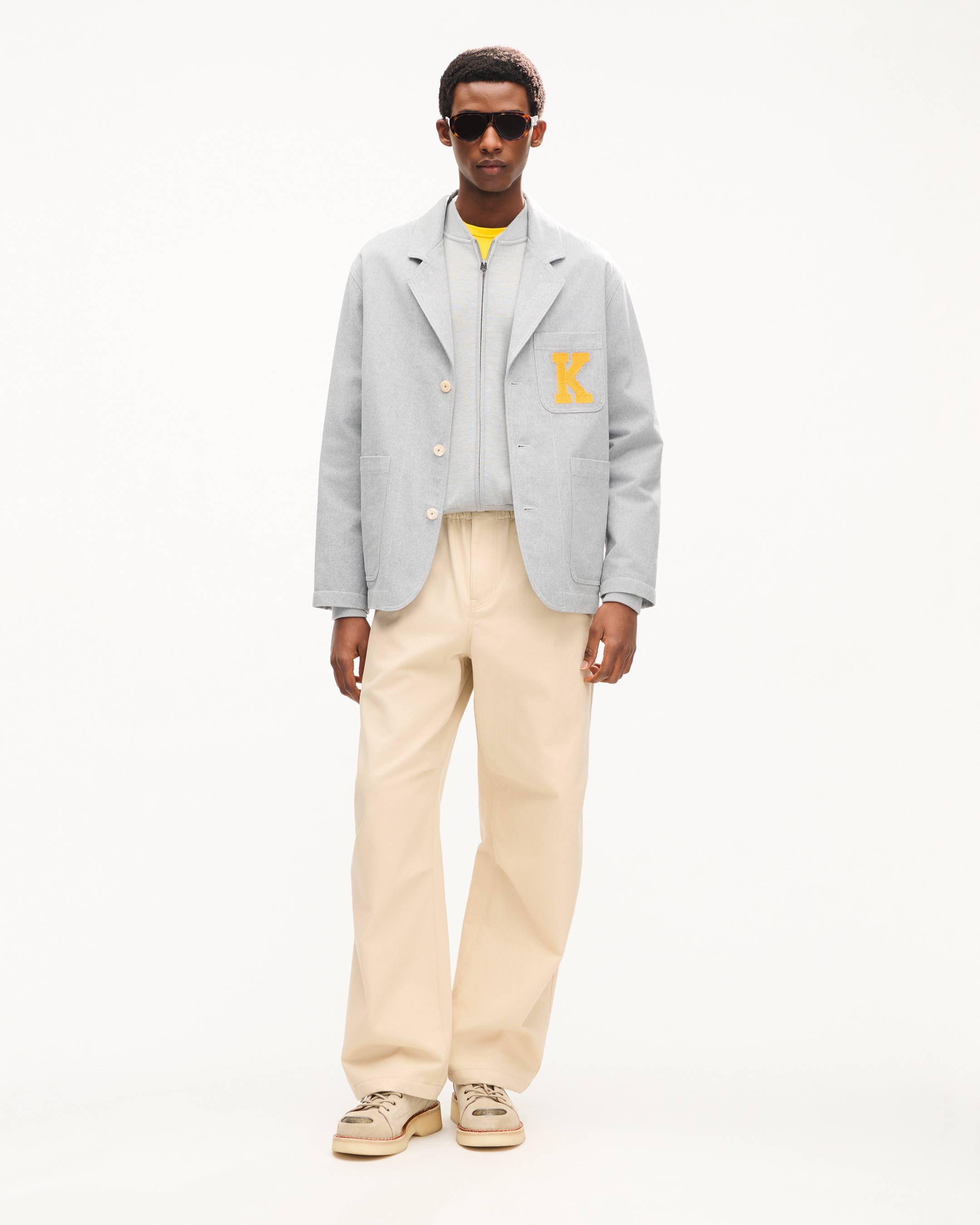 'KENZO Varsity' embroidered workwear jacket in mixed cotton