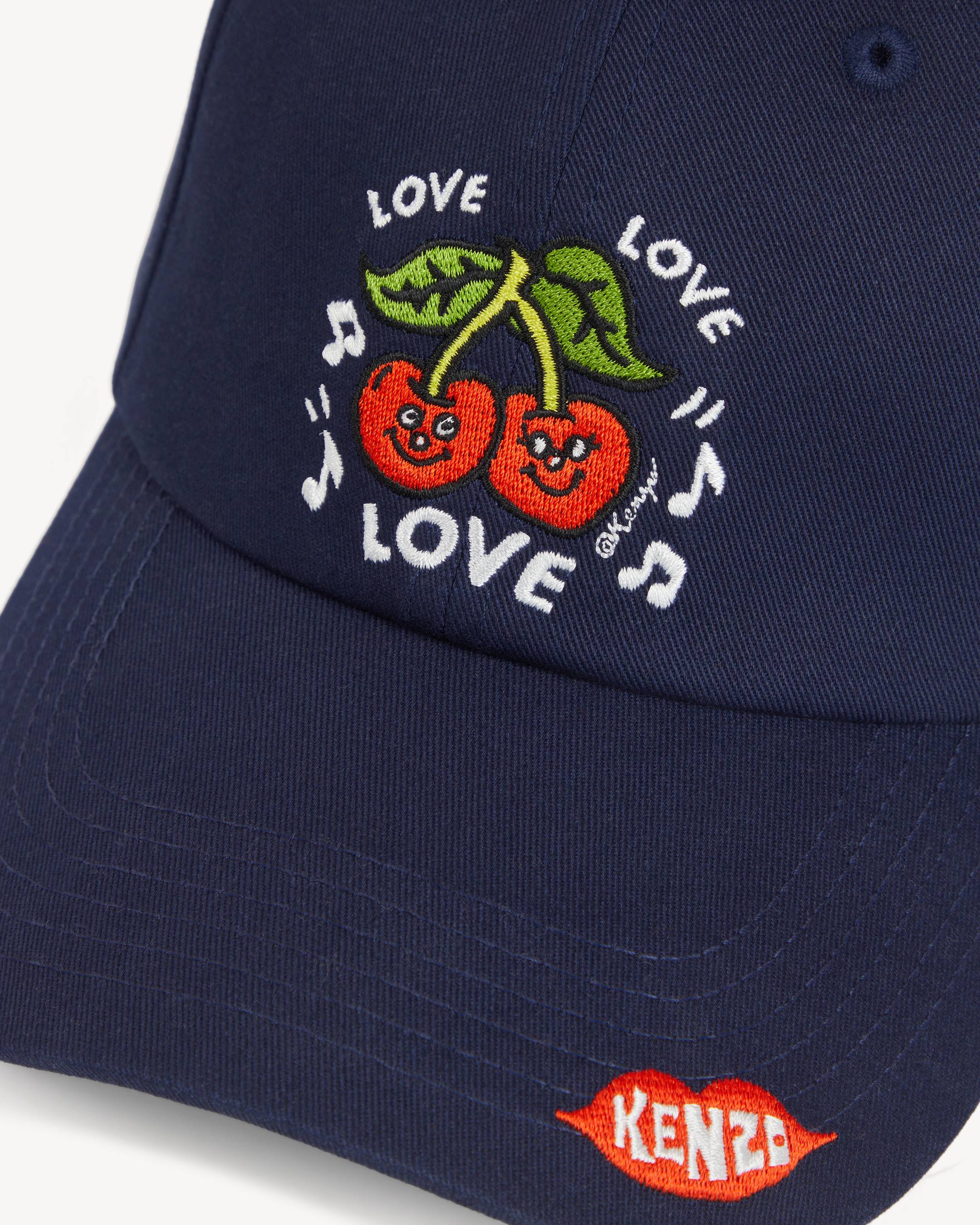'KENZO Loves' embroidered cap in cotton