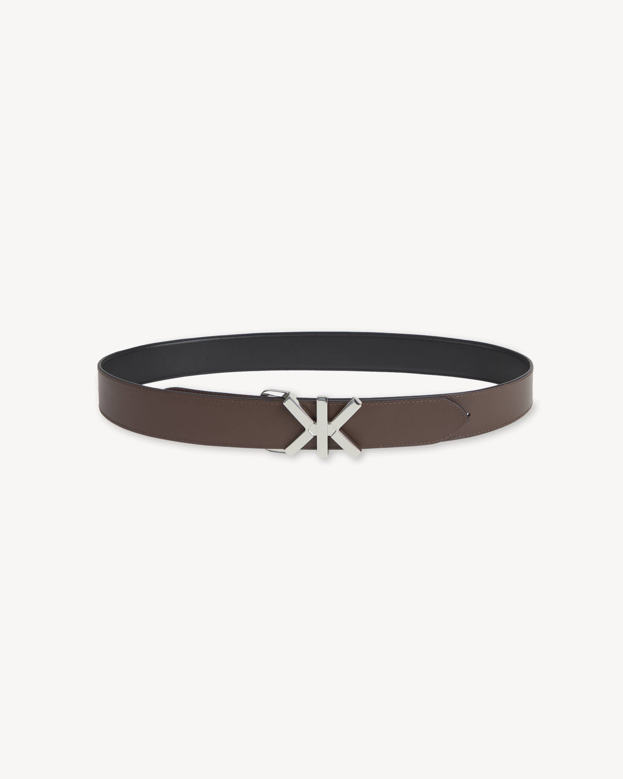 Cintur&oacute;n reversible de piel 'KENZO Double K'