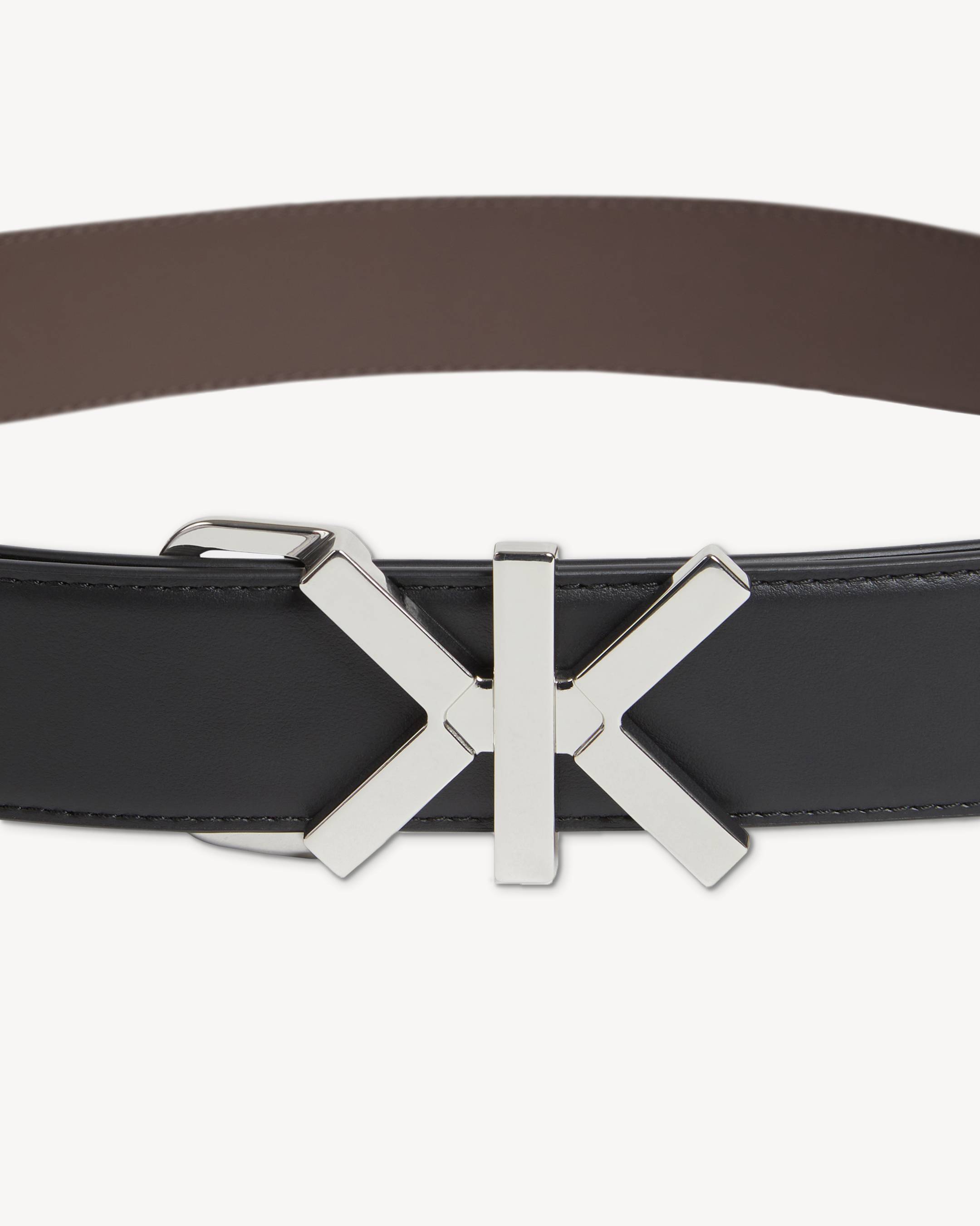 Cintur&oacute;n reversible de piel 'KENZO Double K'