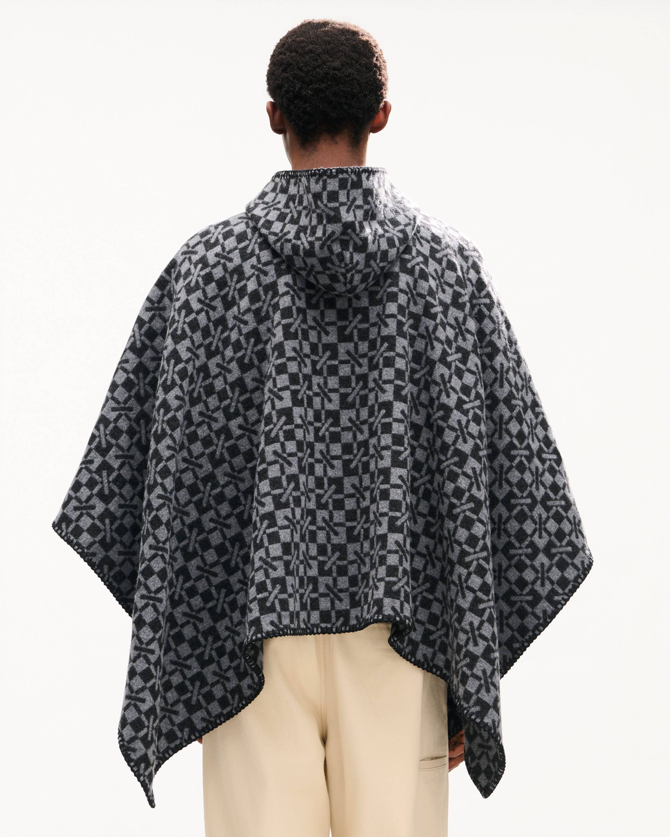 Poncho 'Kenzogram' en laine