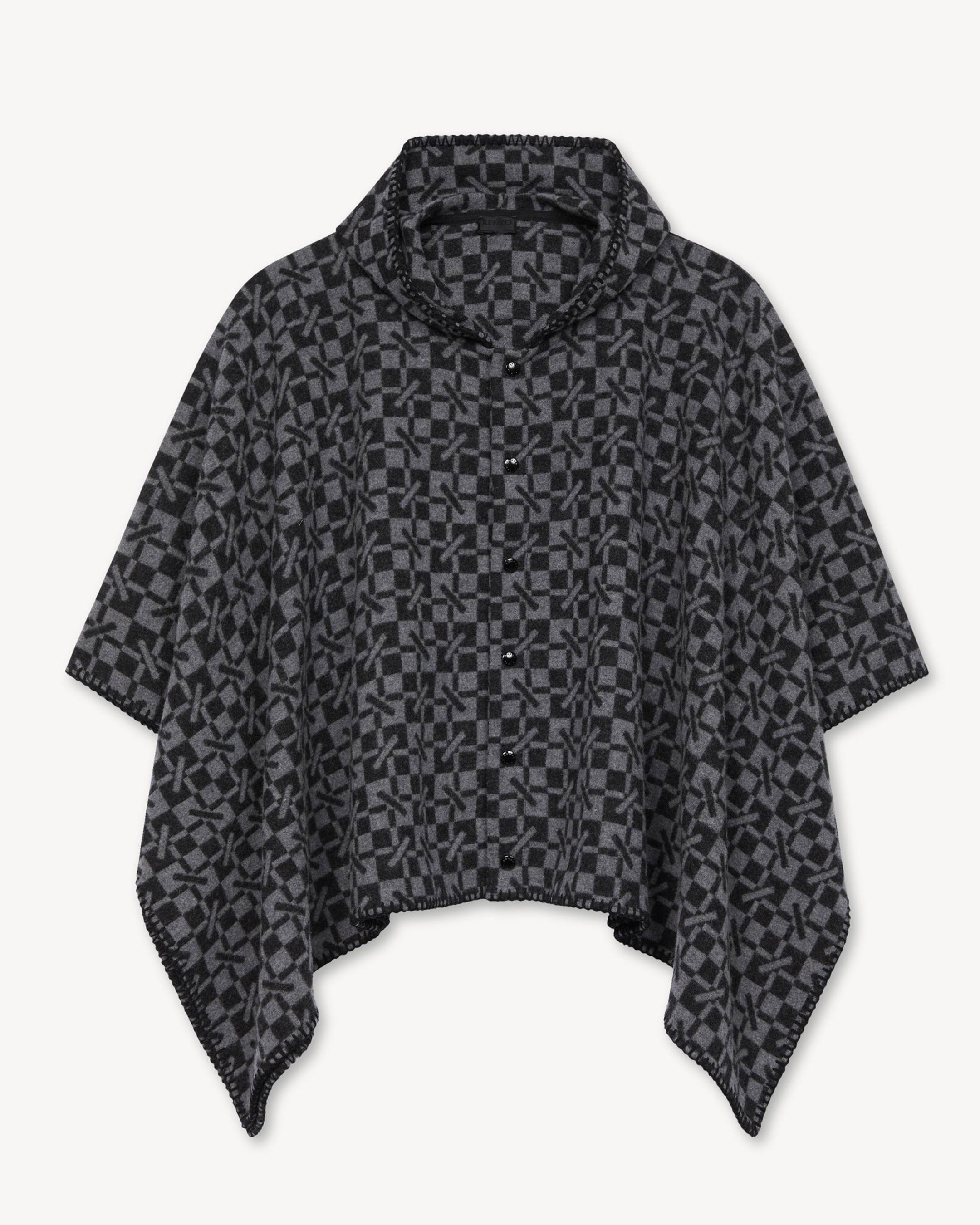 Poncho 'Kenzogram' en laine