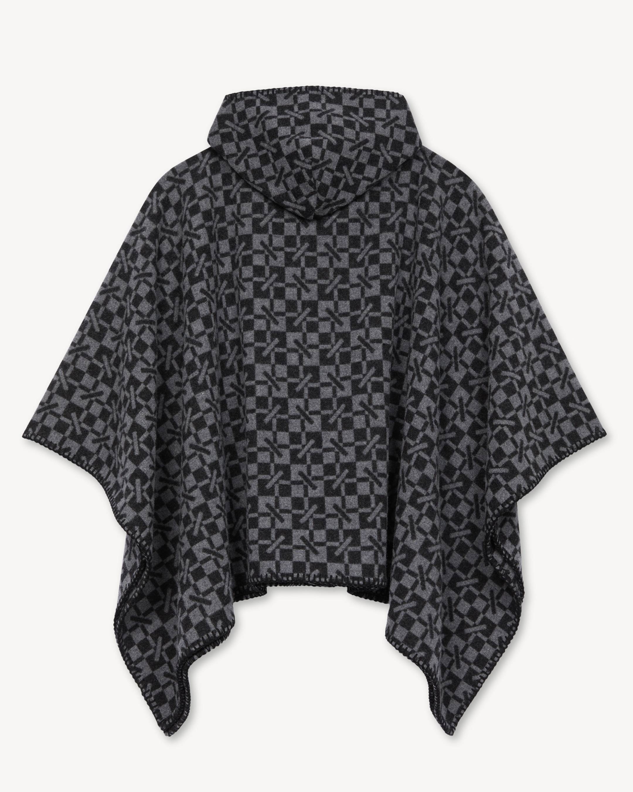 Poncho 'Kenzogram' en laine