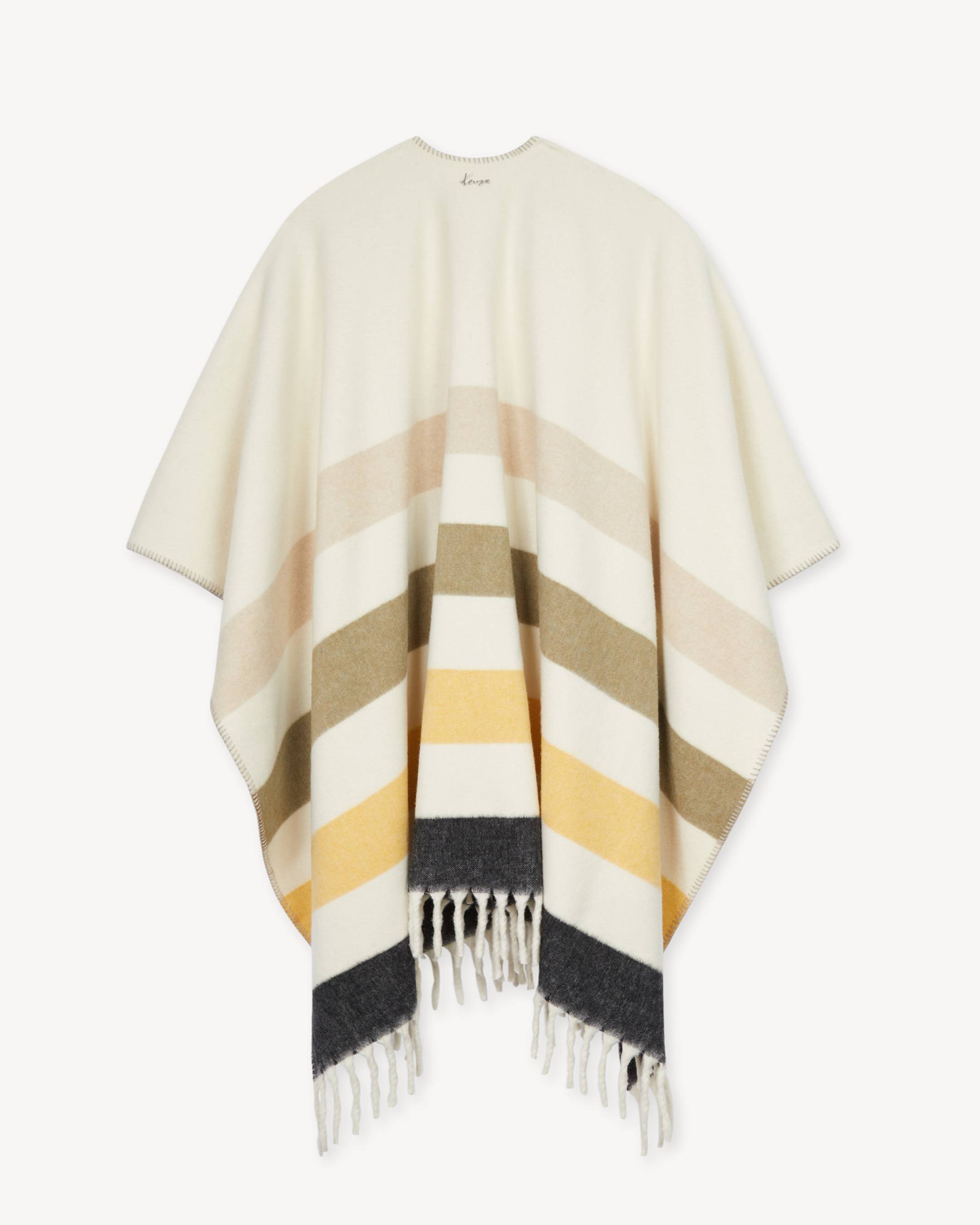 Poncho 'KENZO Stripes' en laine