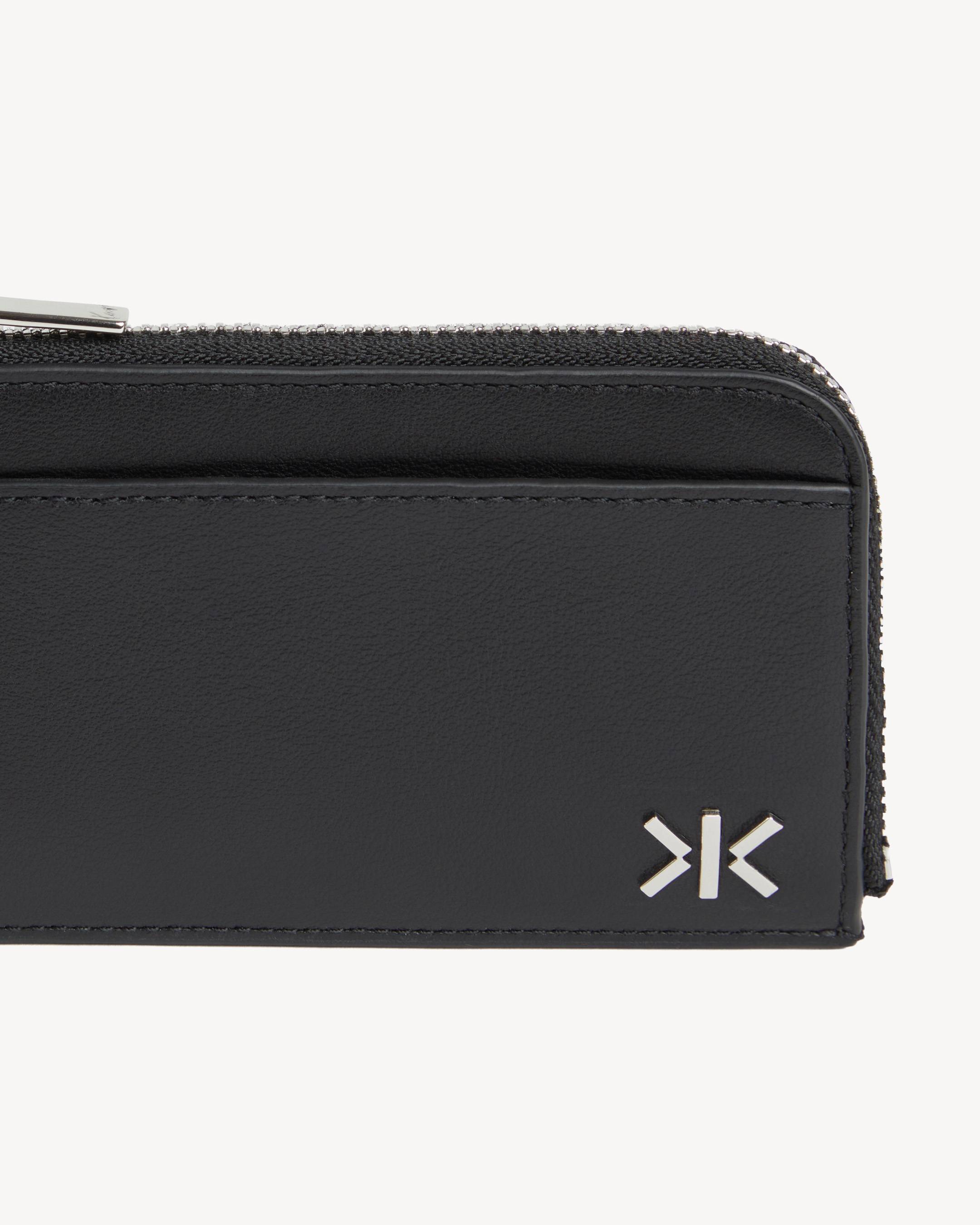 'KENZO Double K' ジップ カードホルダー イン レザー