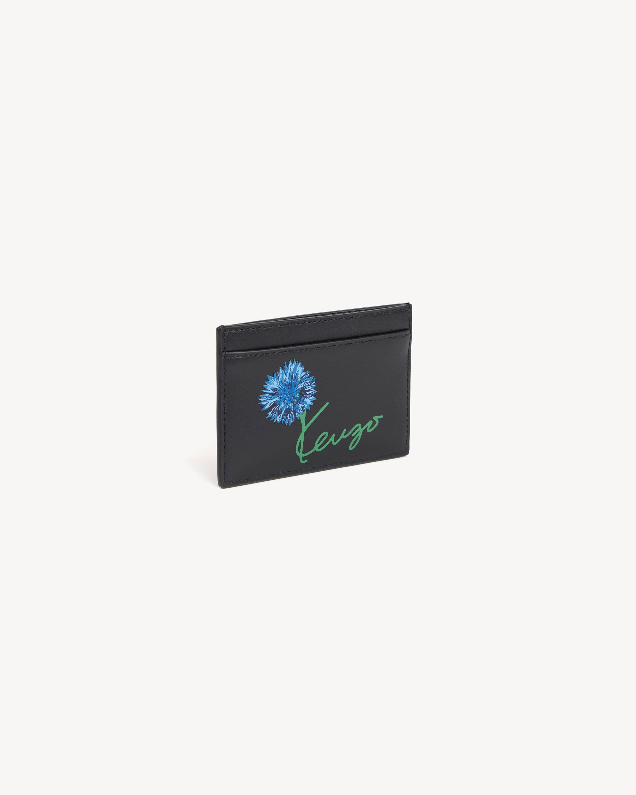 'KENZO Tulip' card holder in leather