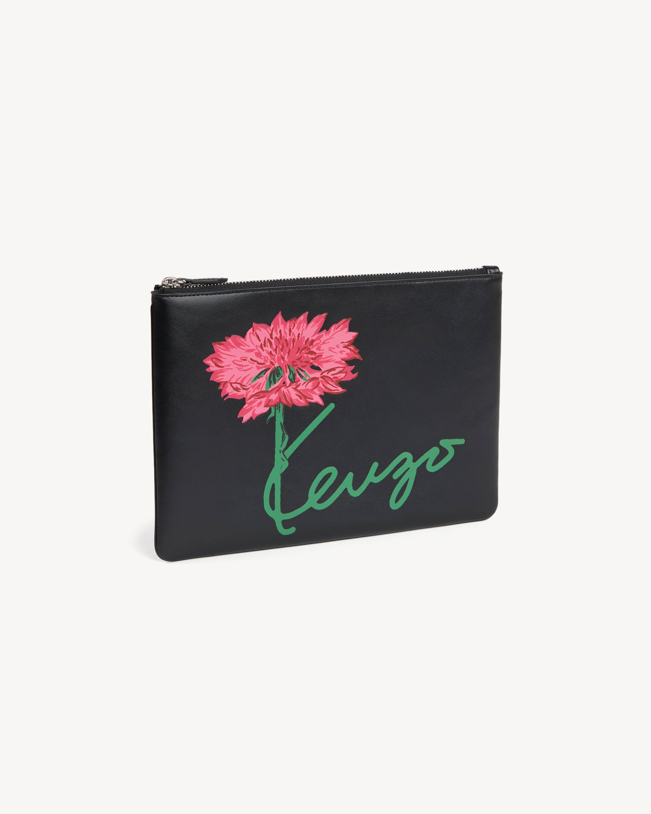 'KENZO Tulip' pouch in leather