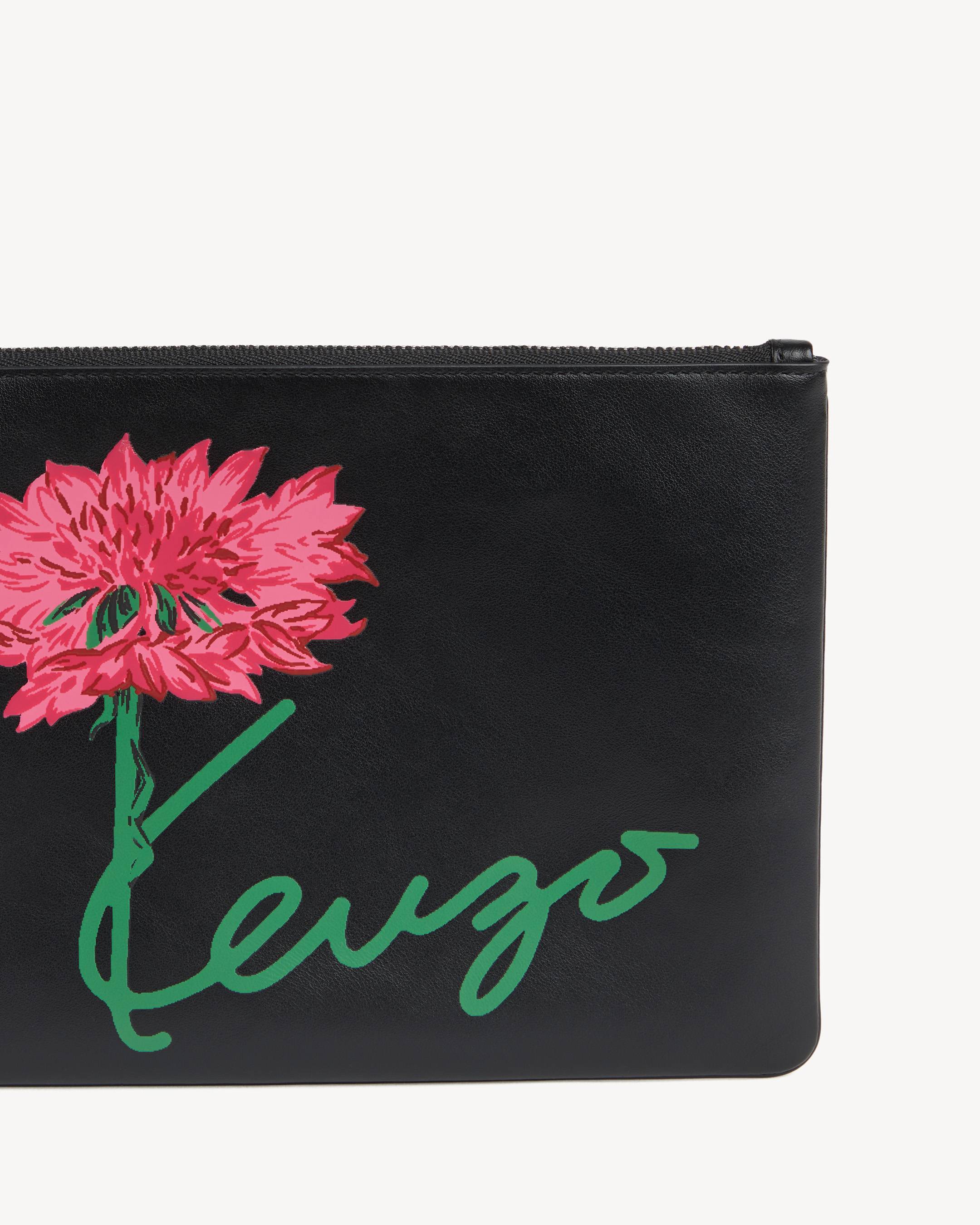 'KENZO Tulip' pouch in leather