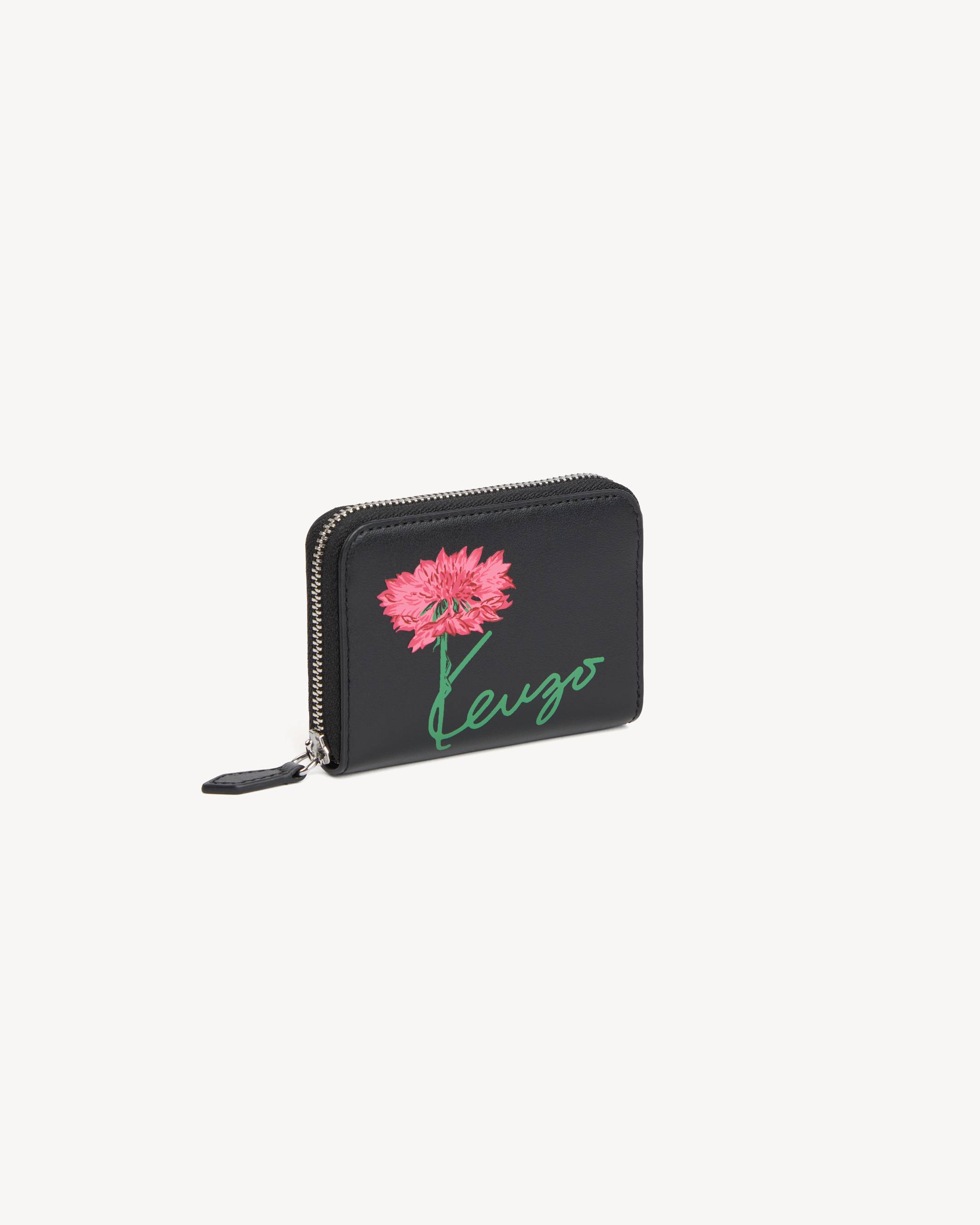 'KENZO Tulip' zip wallet in leather