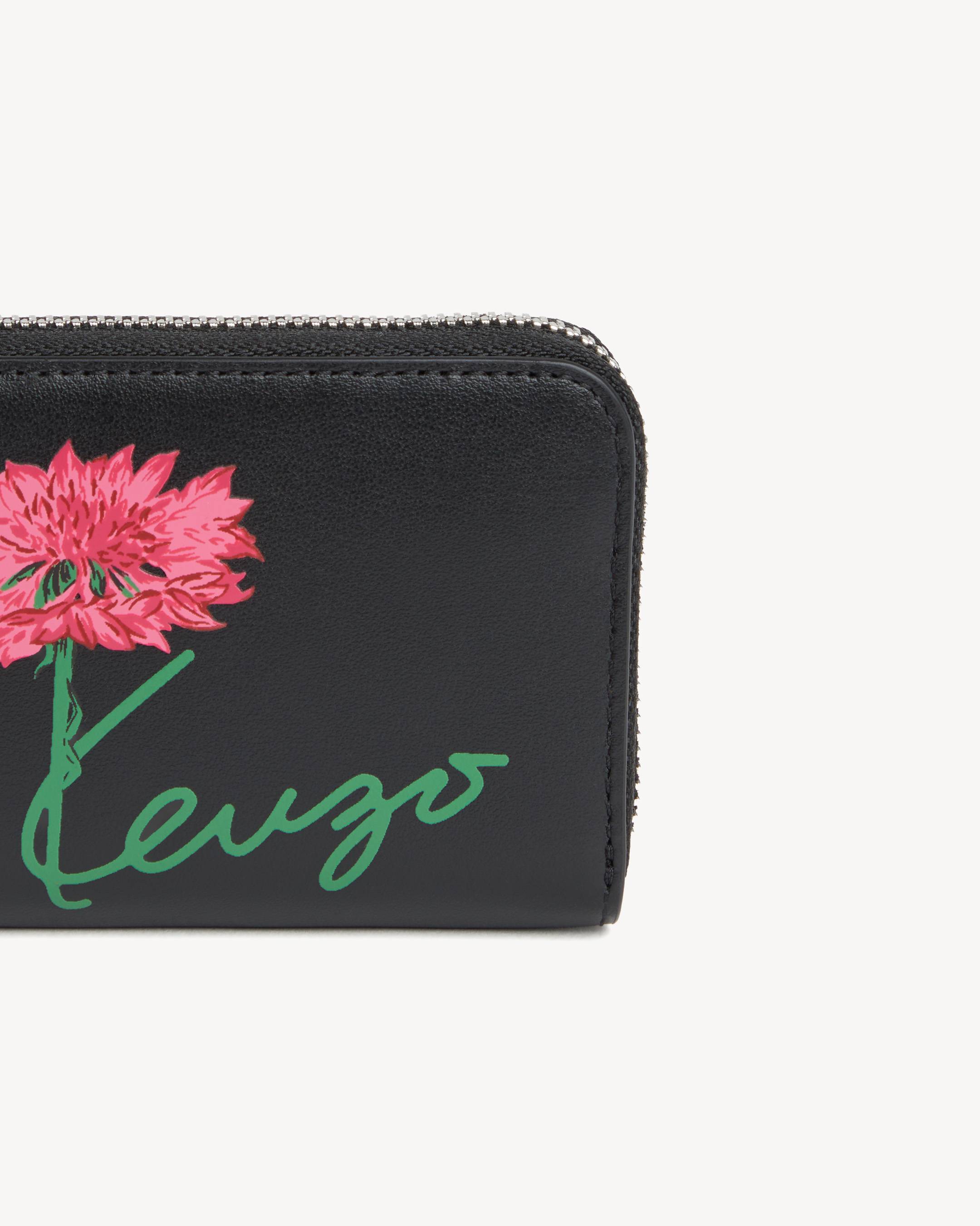 'KENZO Tulip' zip wallet in leather
