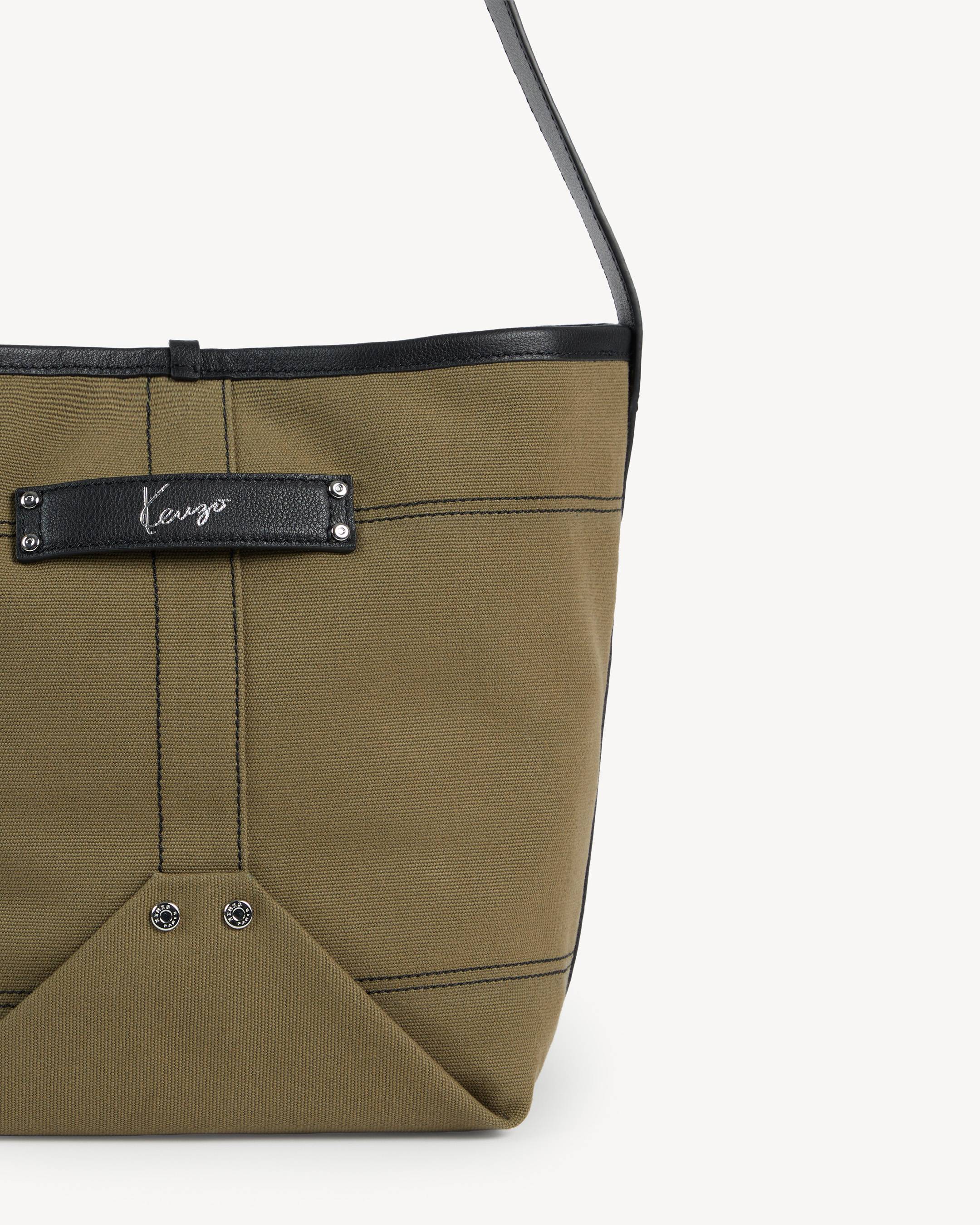 'KENZO Utility' reversible bucket bag in canvas and leather