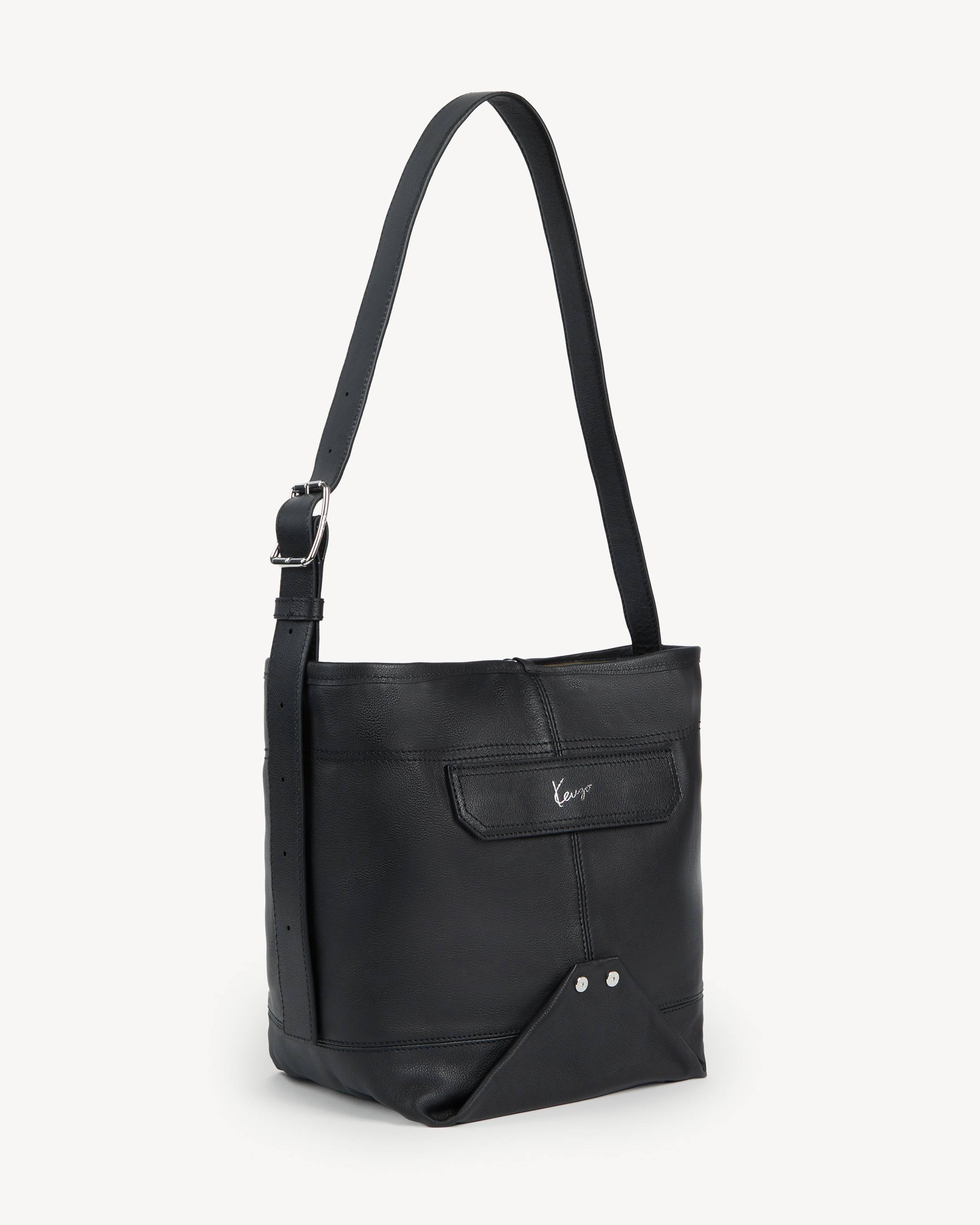 'KENZO Utility' reversible bucket bag in canvas and leather