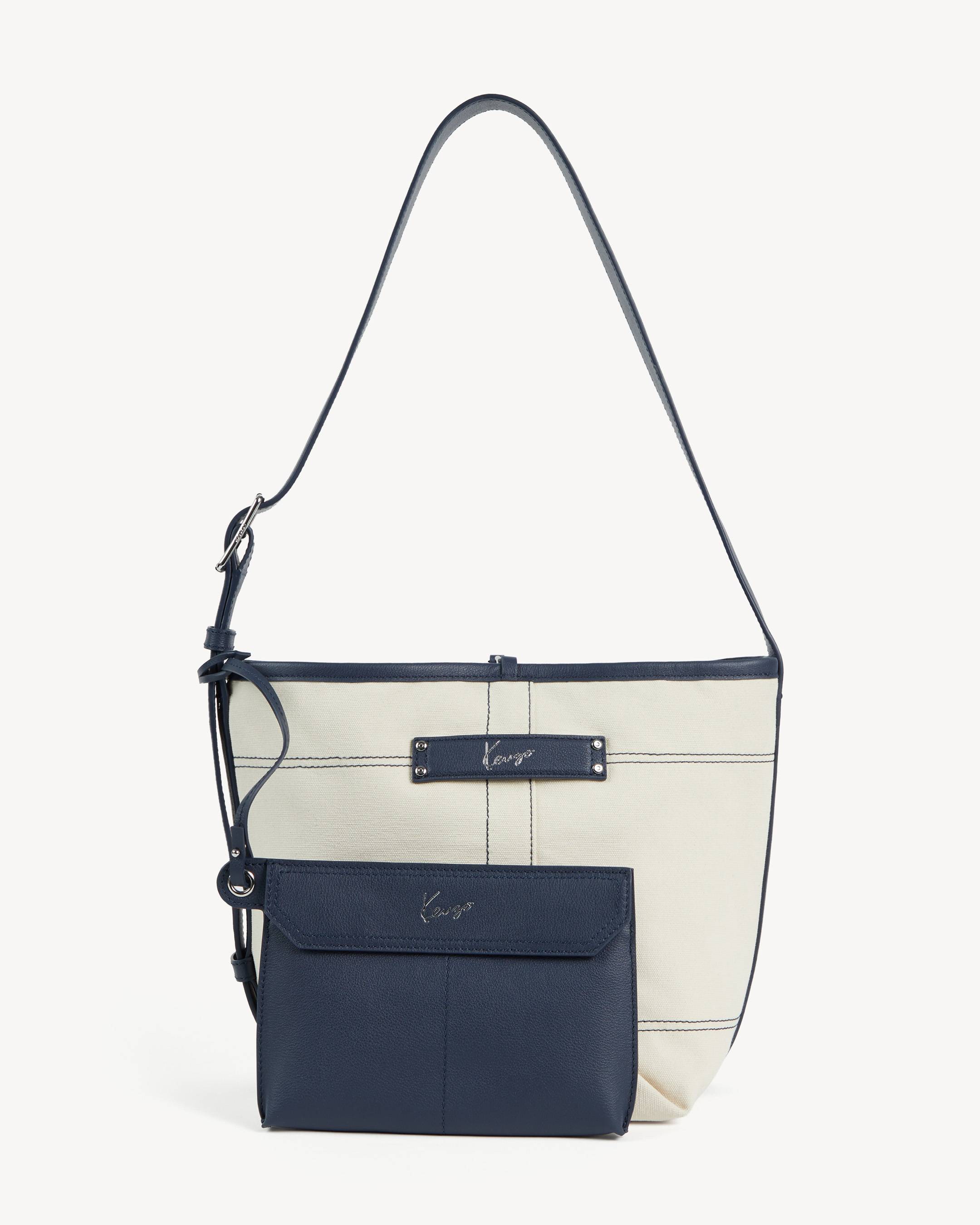 'KENZO Utility' reversible bucket bag in canvas and leather