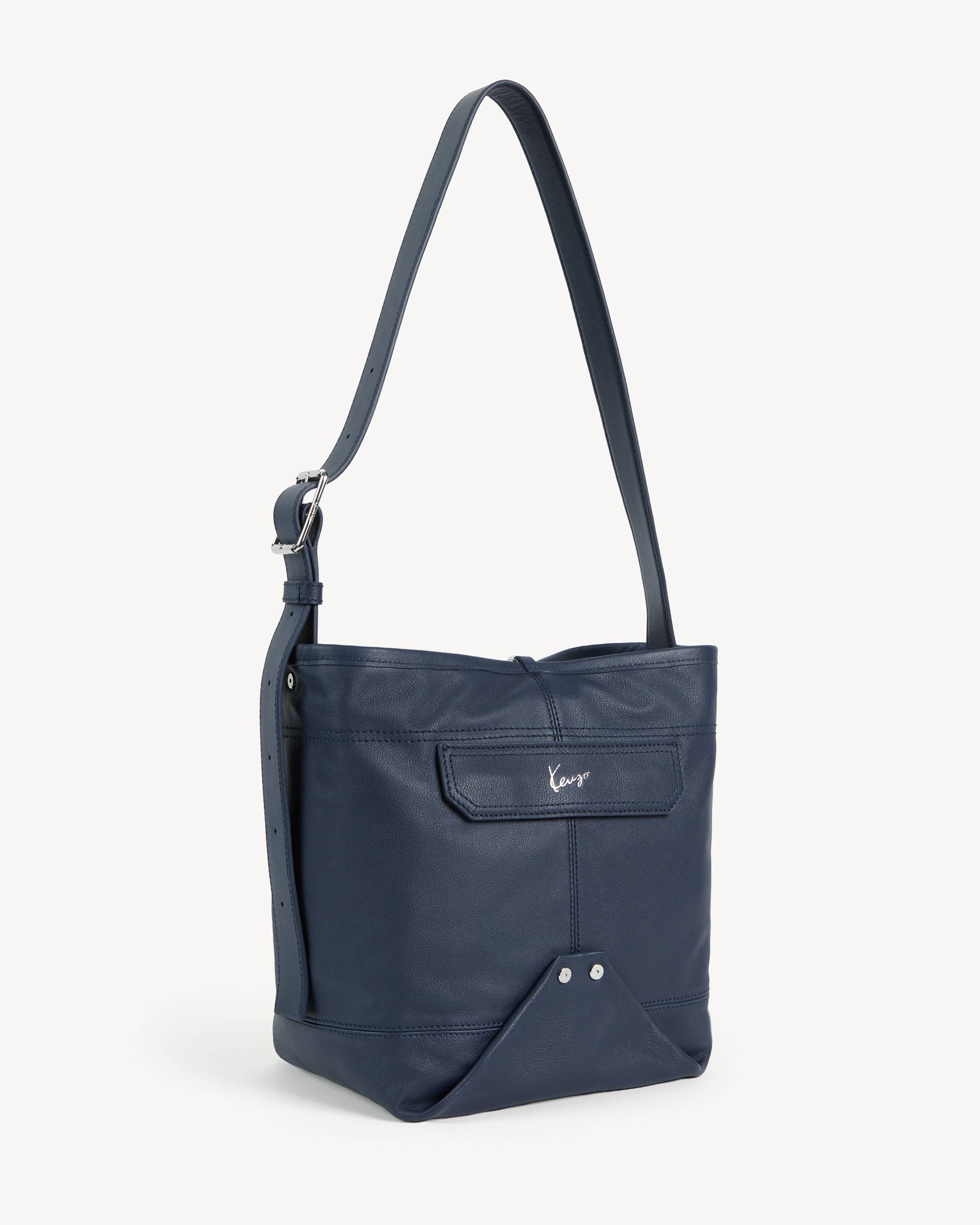 'KENZO Utility' reversible bucket bag in canvas and leather