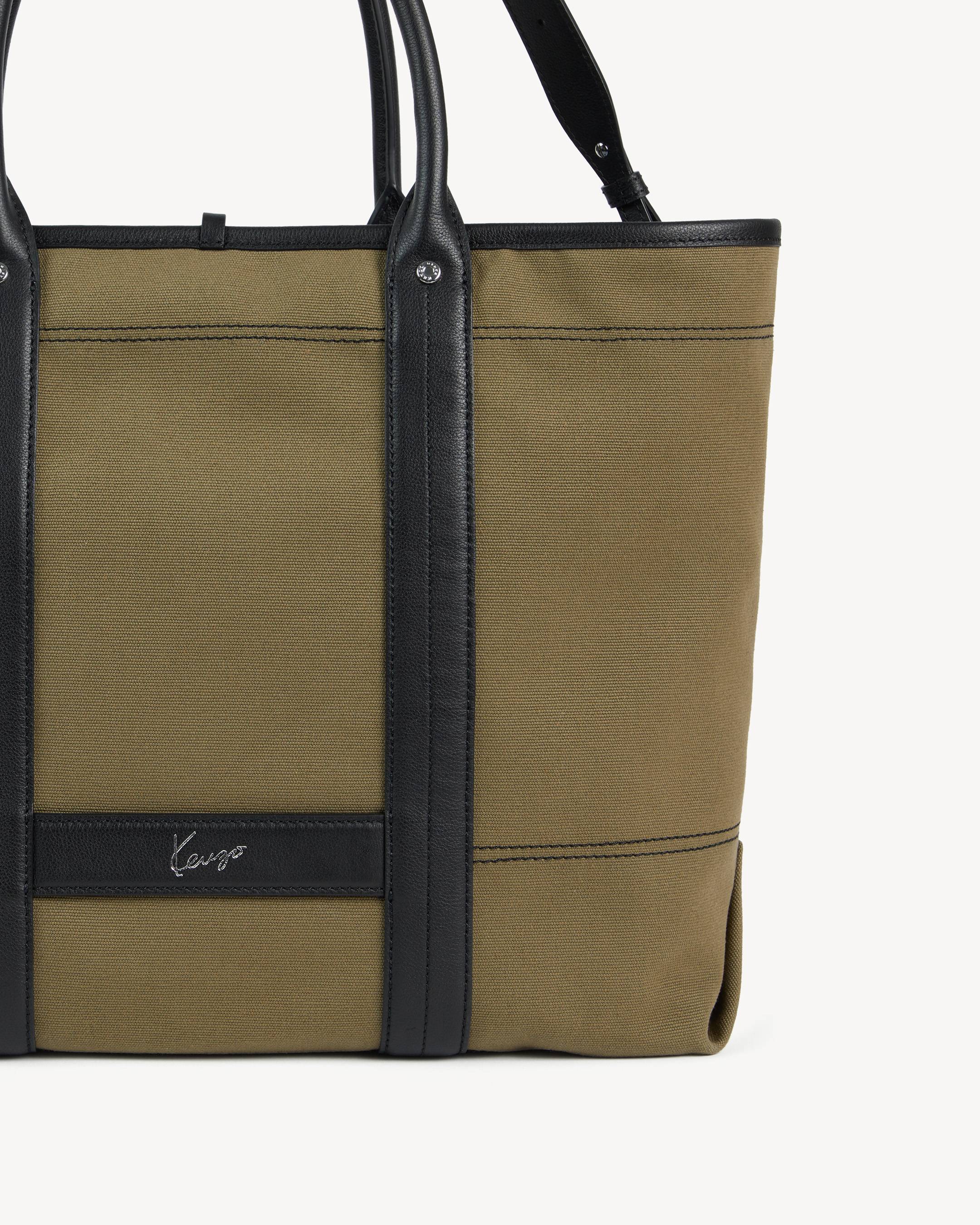 'KENZO Utility' reversible large tote bag in canvas and leather