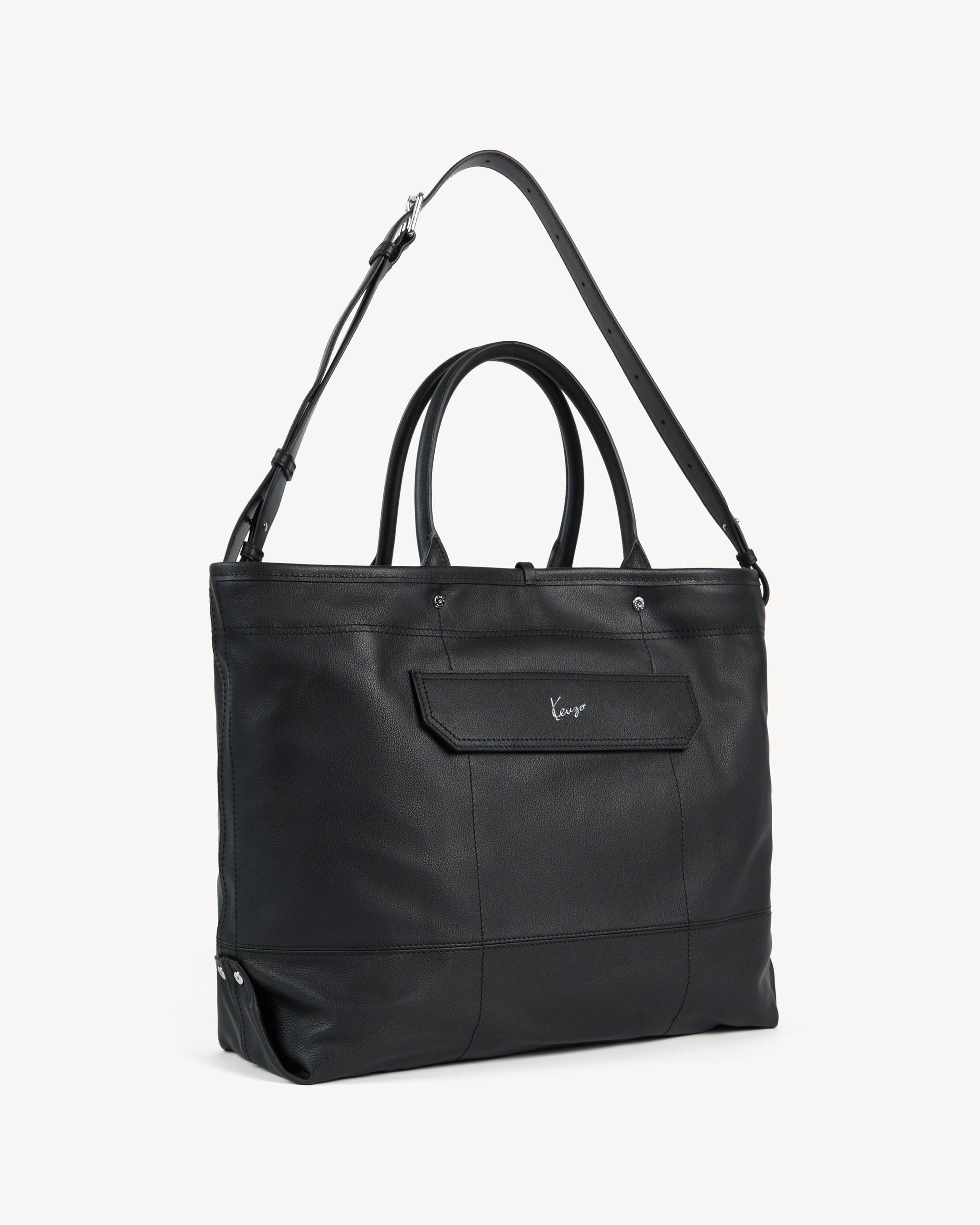 'KENZO Utility' reversible large tote bag in canvas and leather