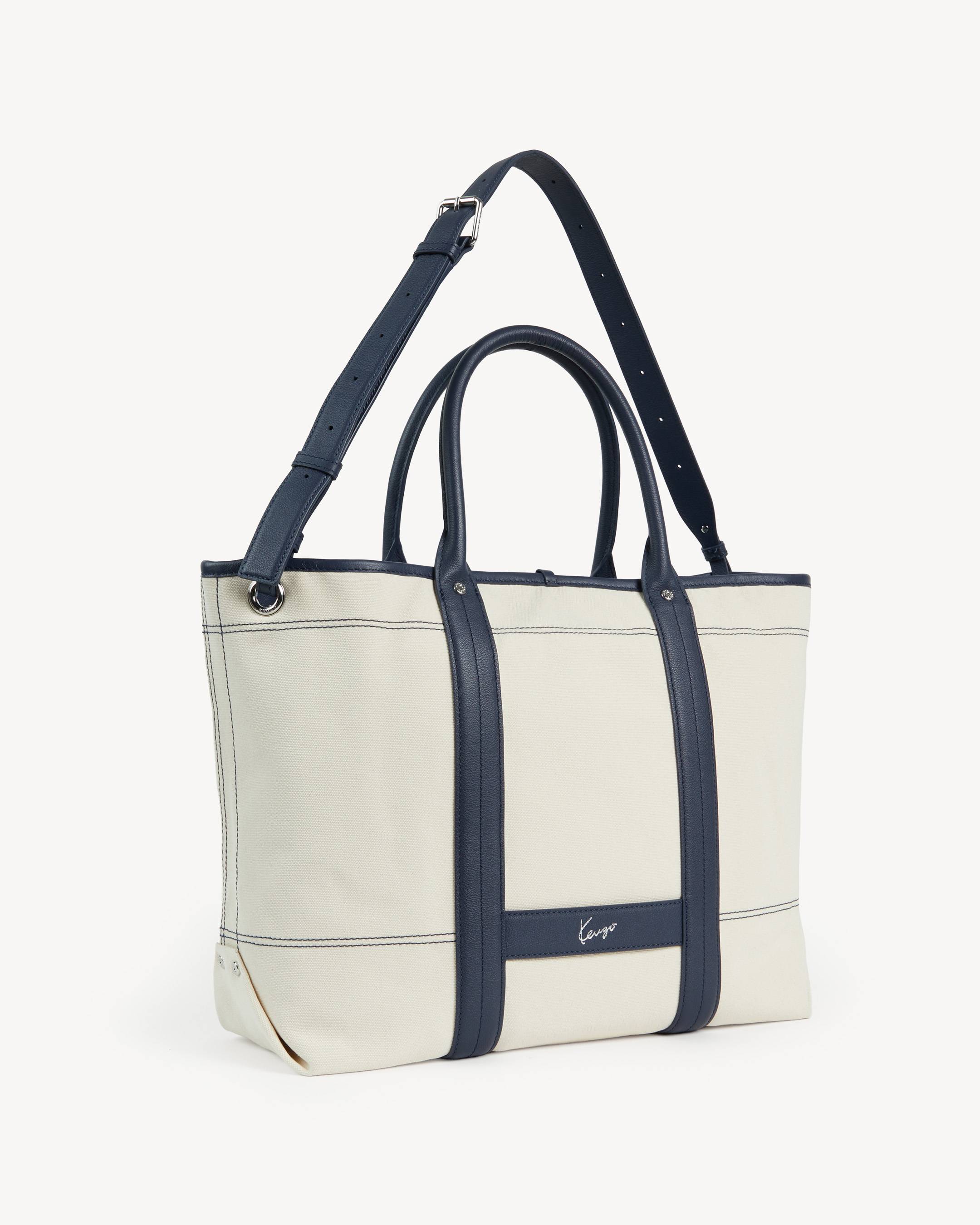 'KENZO Utility' reversible large tote bag in canvas and leather