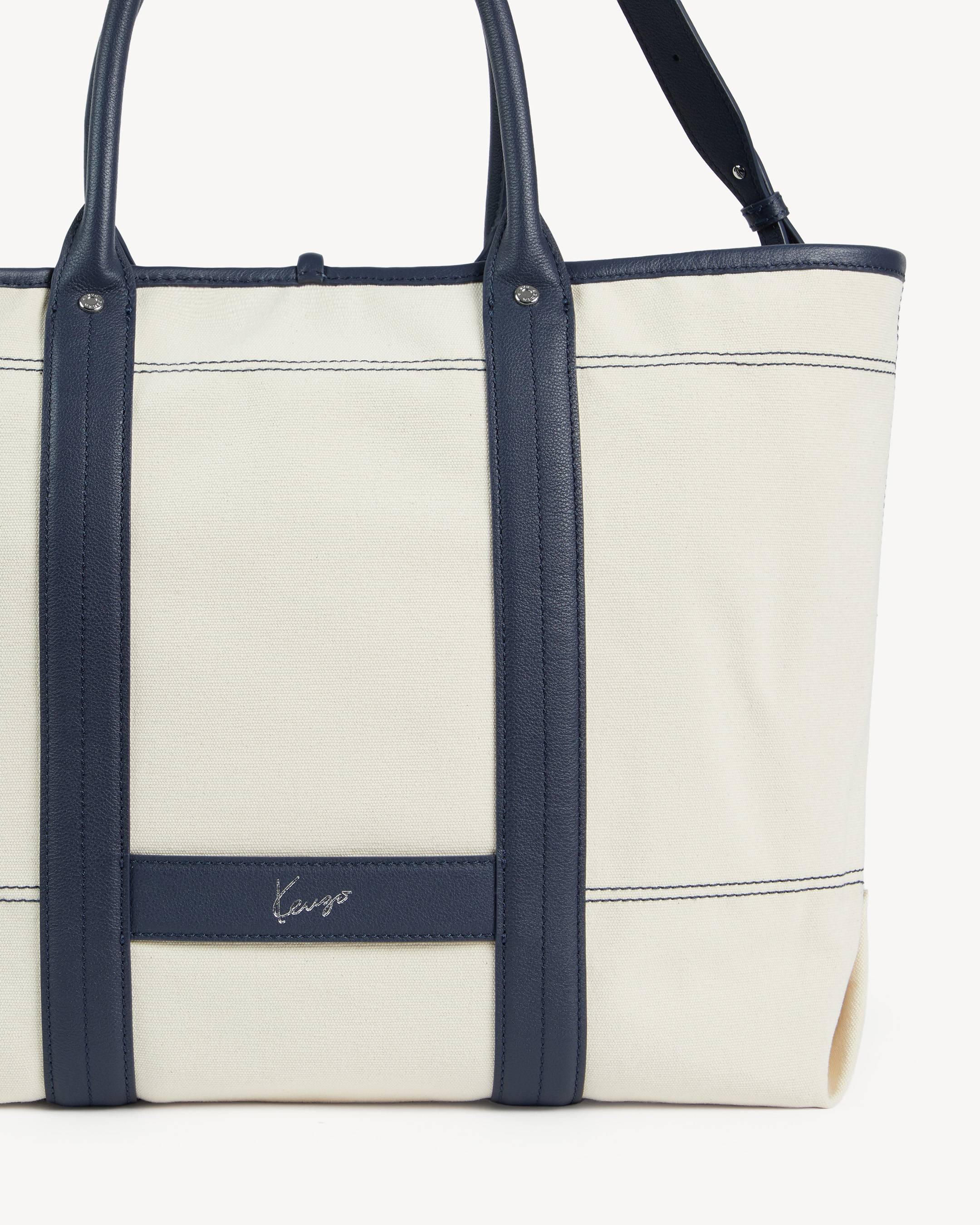 'KENZO Utility' reversible large tote bag in canvas and leather