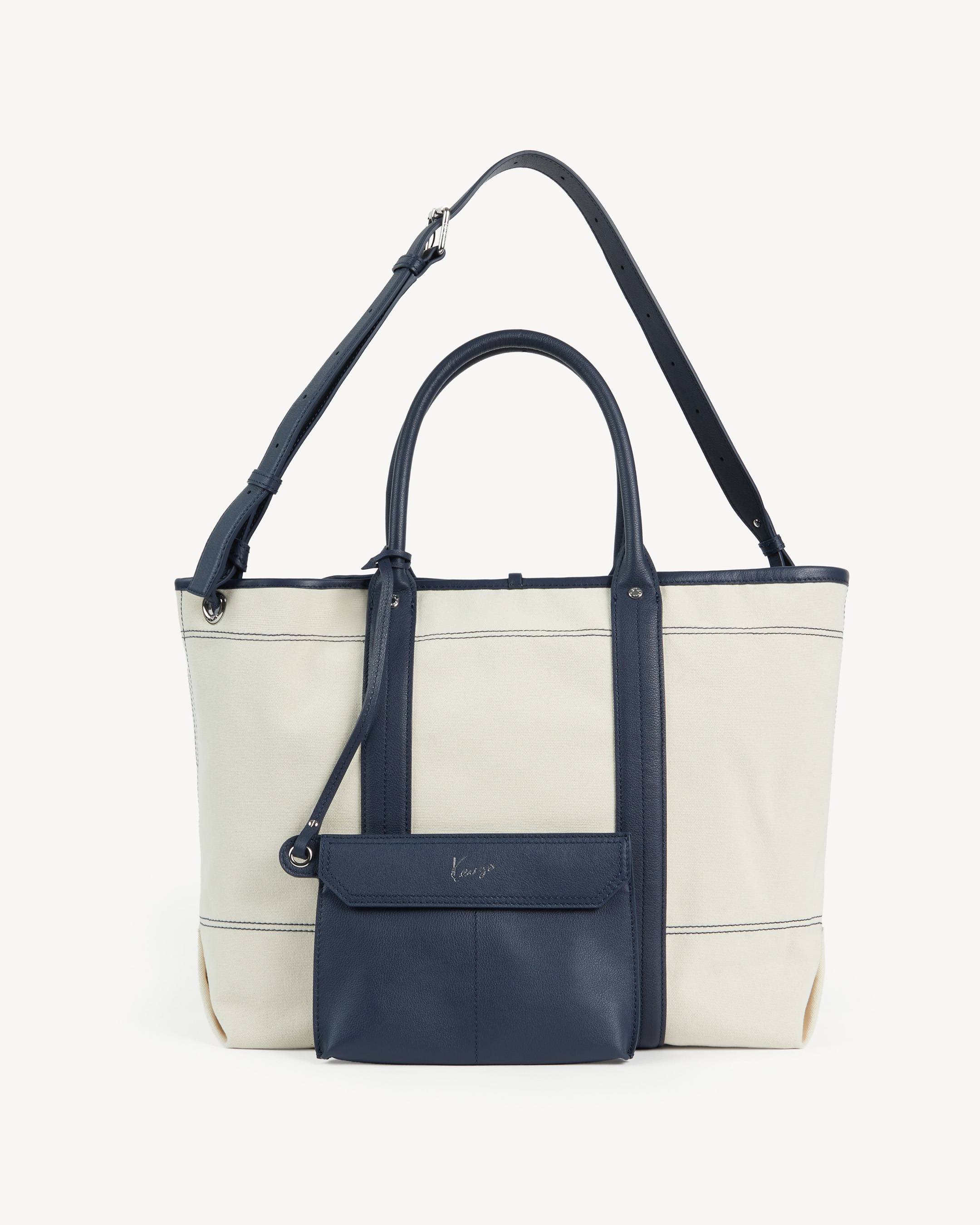 'KENZO Utility' reversible large tote bag in canvas and leather