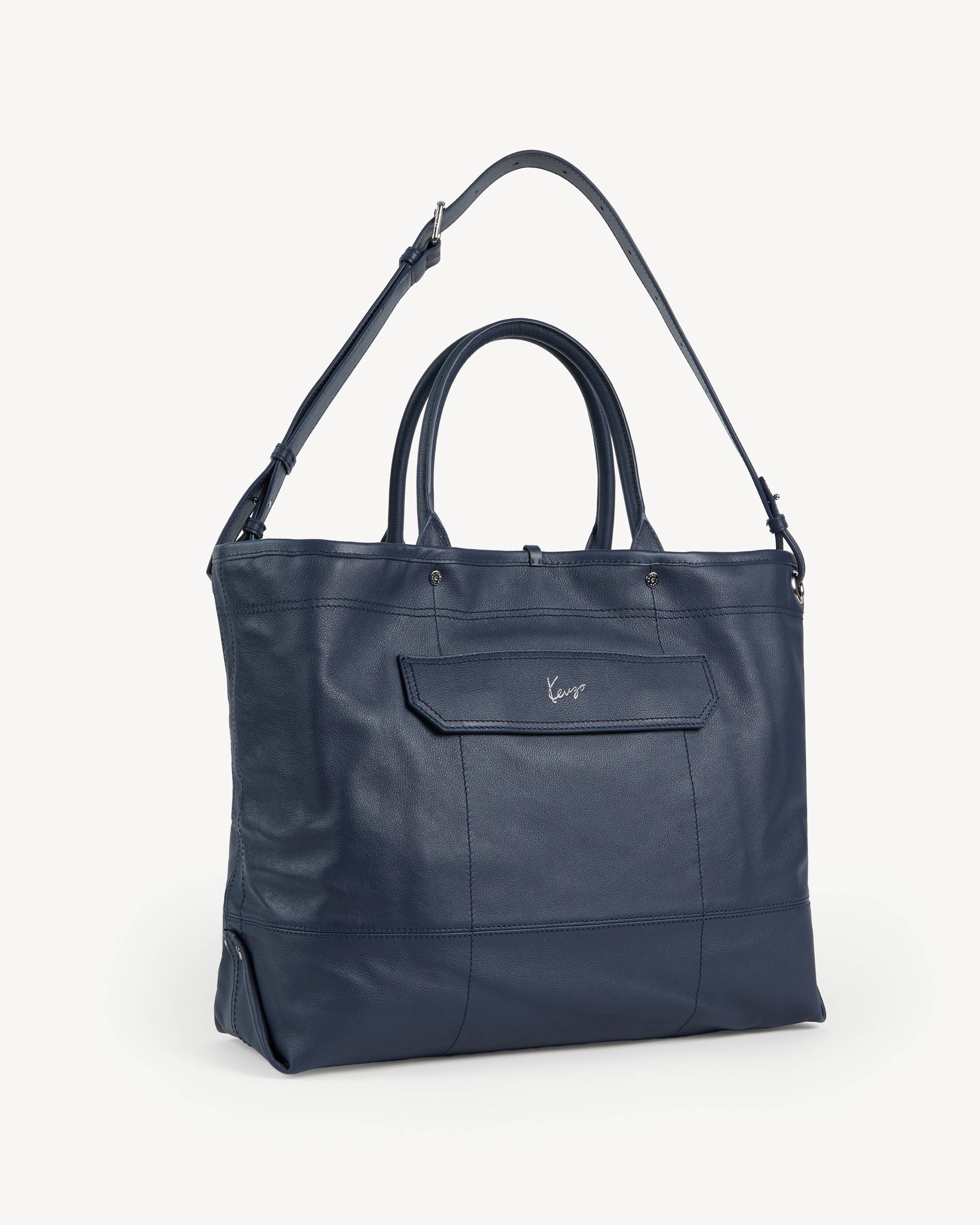 'KENZO Utility' reversible large tote bag in canvas and leather