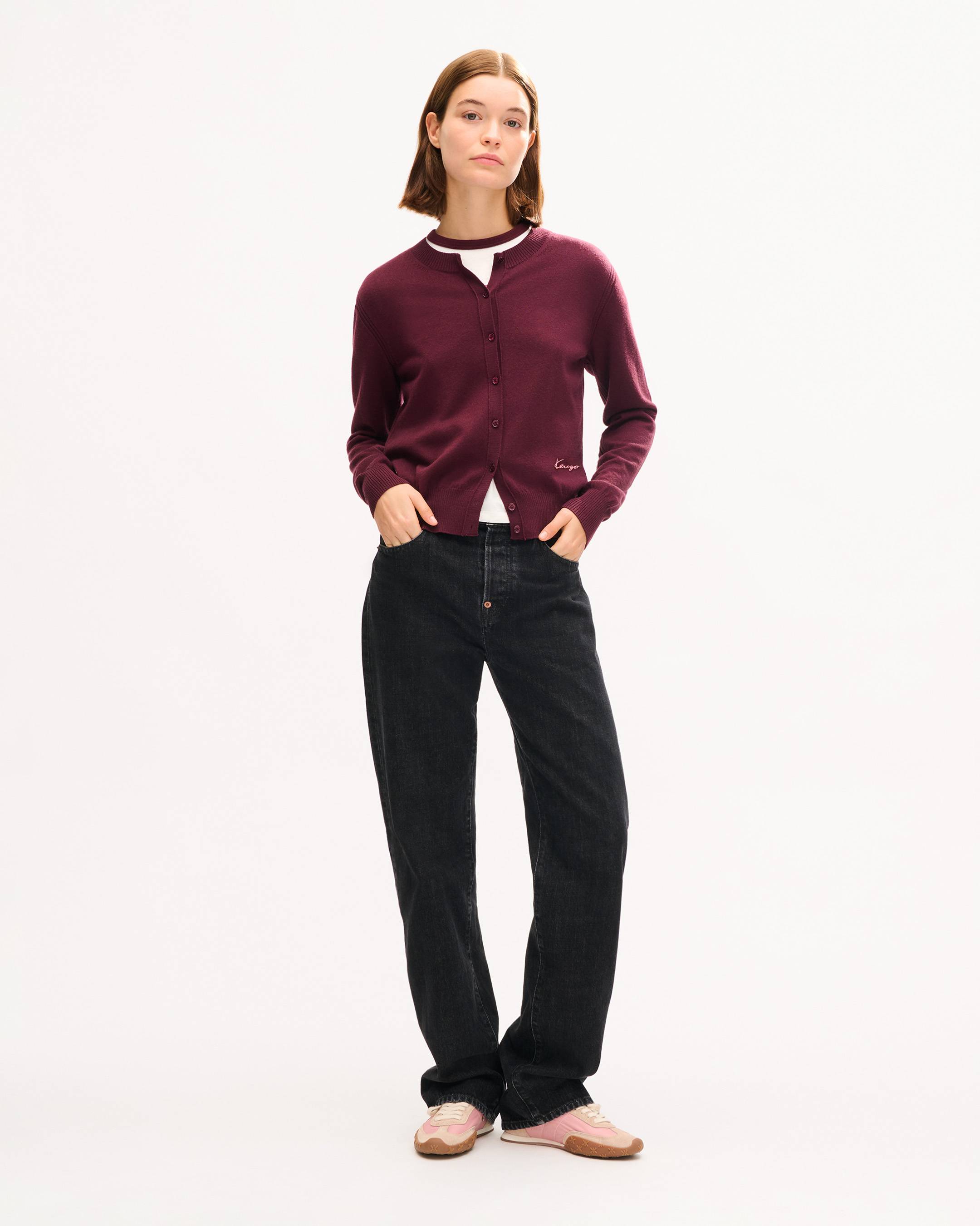 Cardigan in lana merino 'KENZO Signature'