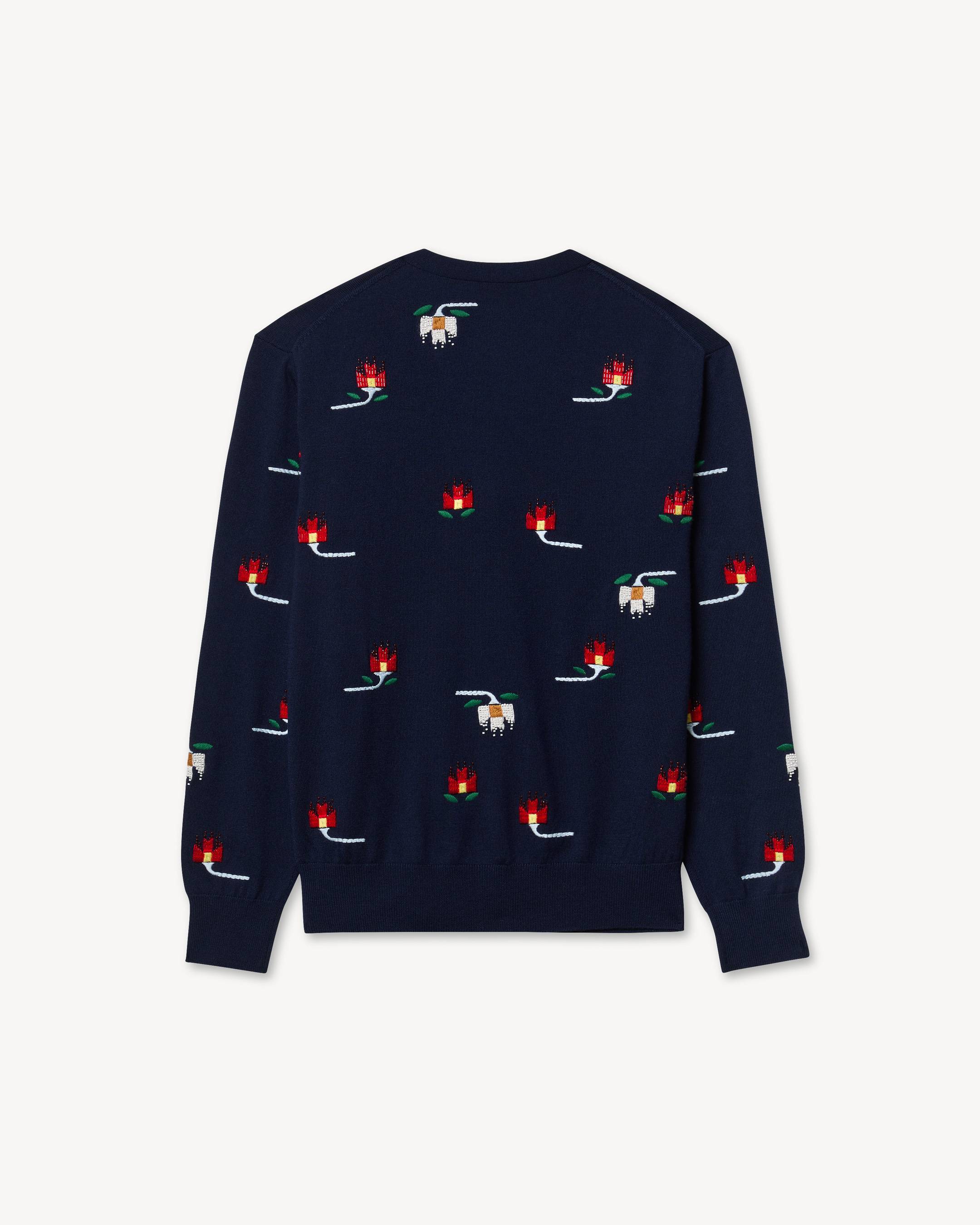 Cardigan 'KENZO Ikat Flower' en laine m&eacute;rinos