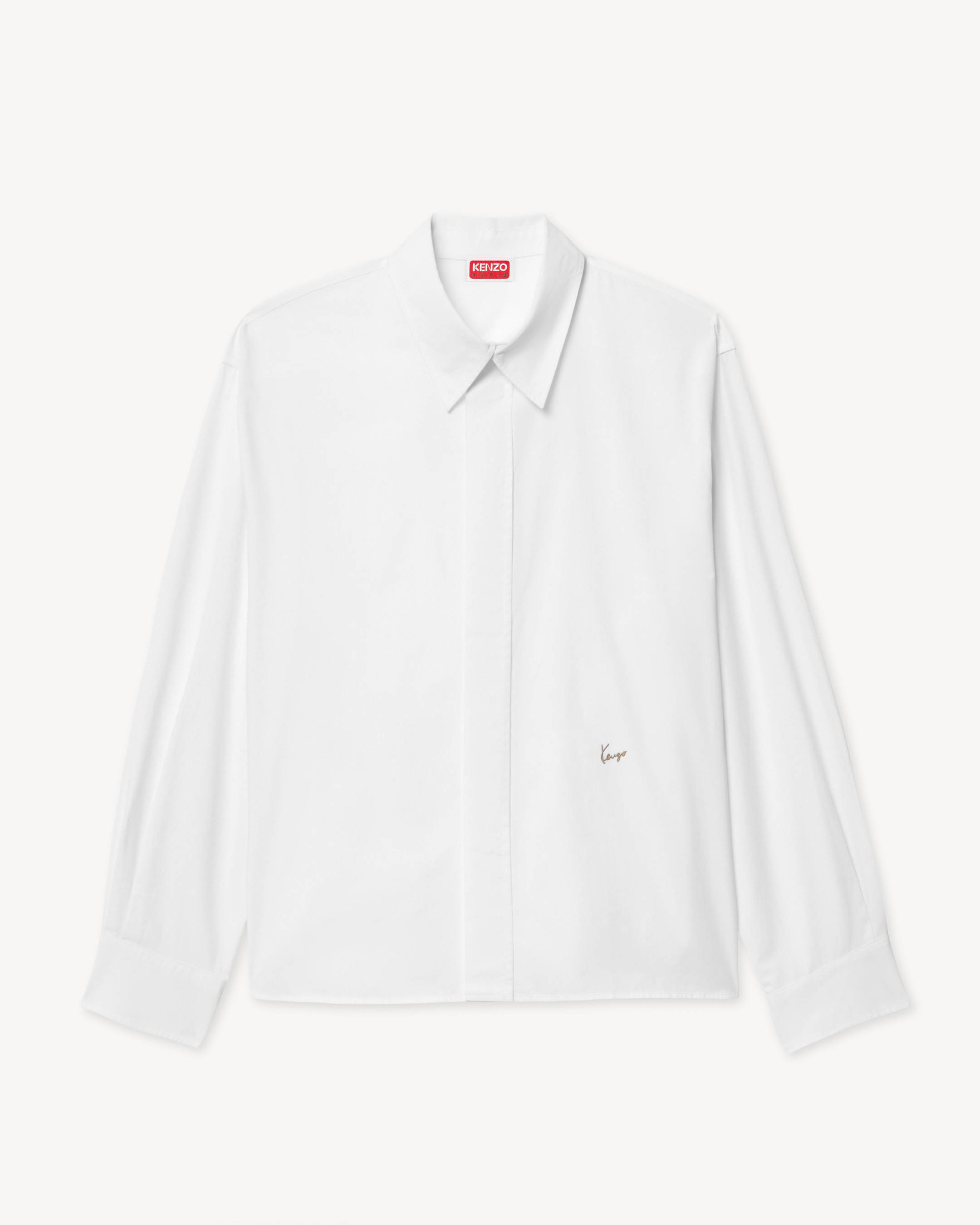 Chemise boxy &agrave; manches longues en coton