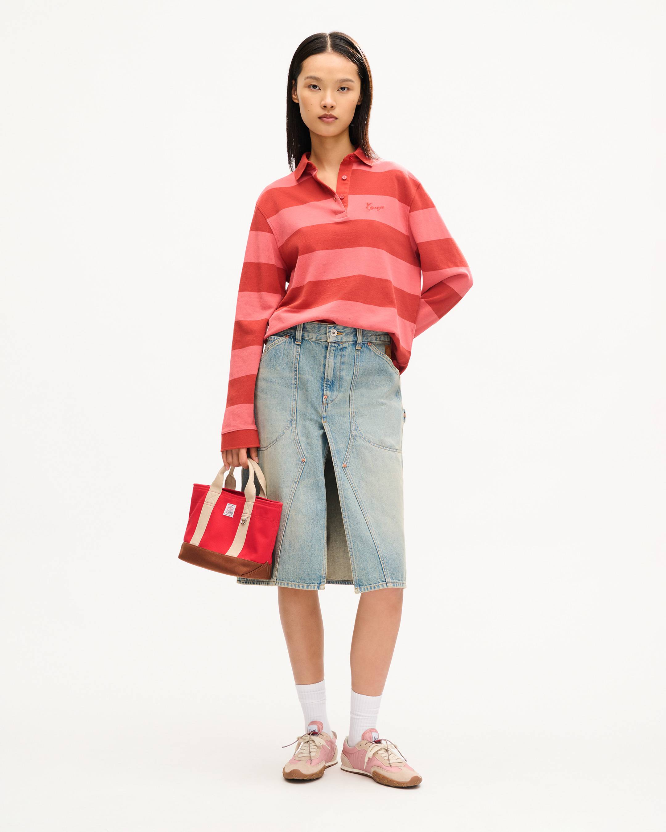 'KENZO Work And Play' knee skirt in japanese denim
