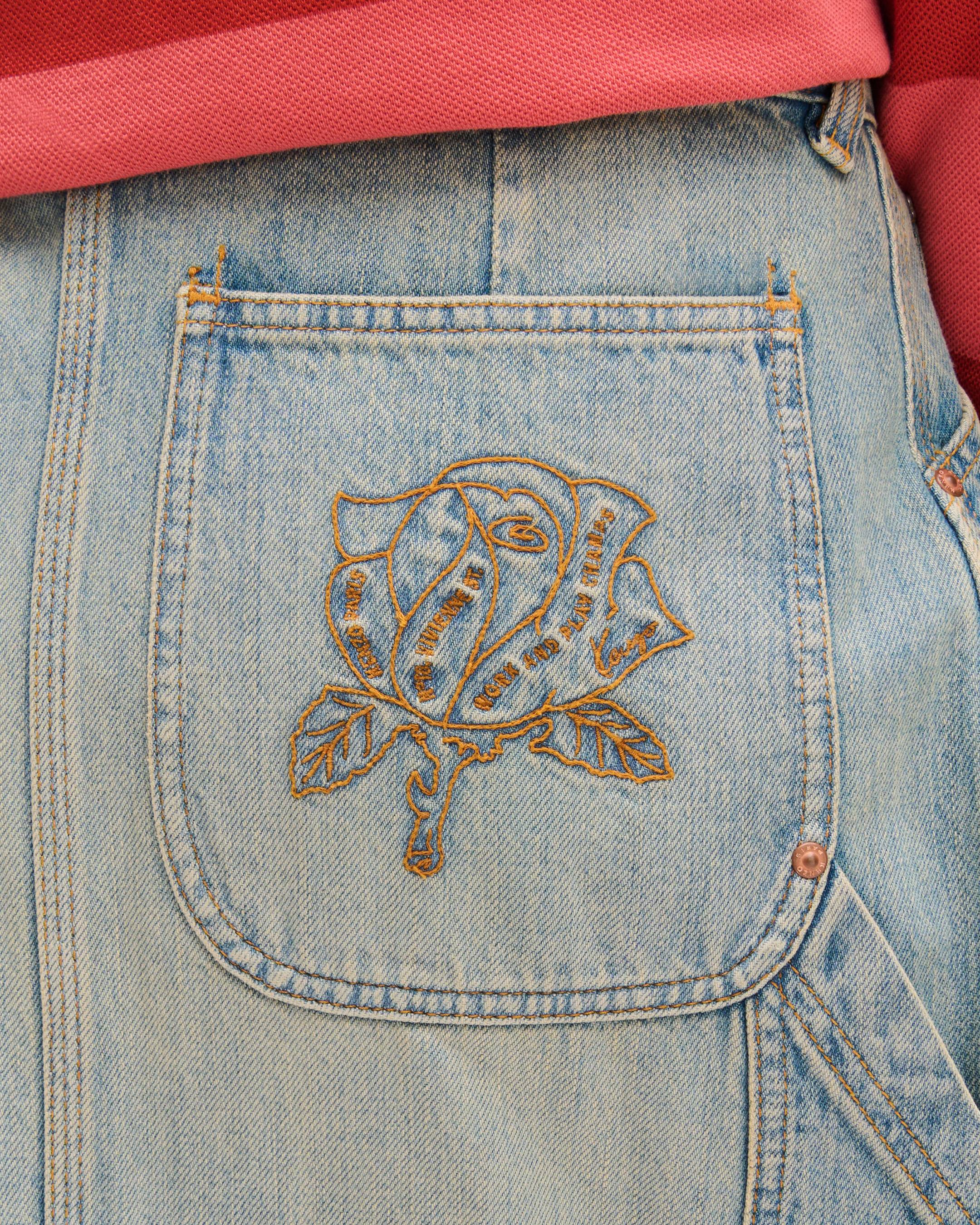'KENZO Work And Play' knee skirt in japanese denim