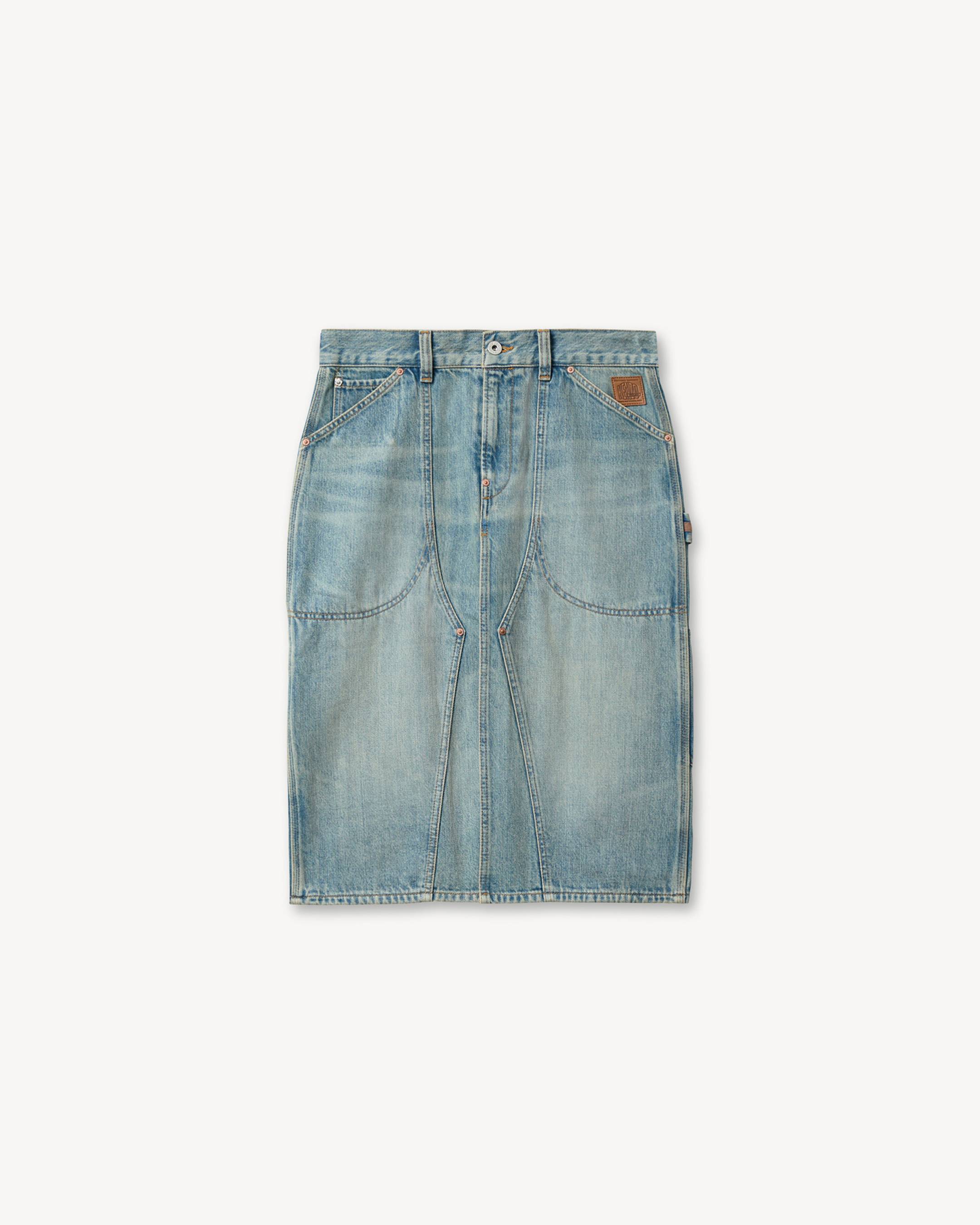 'KENZO Work And Play' knee skirt in japanese denim