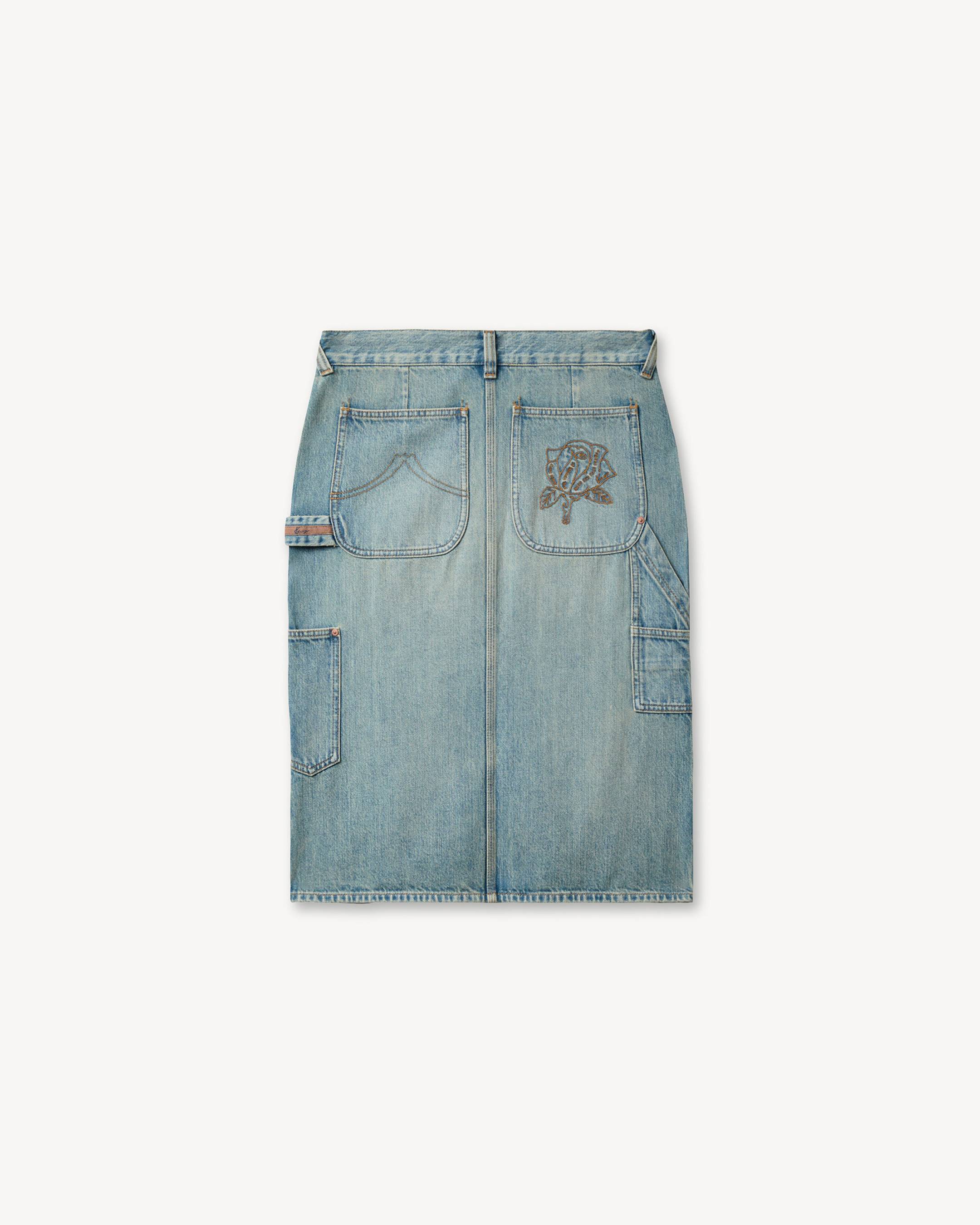 'KENZO Work And Play' knee skirt in japanese denim