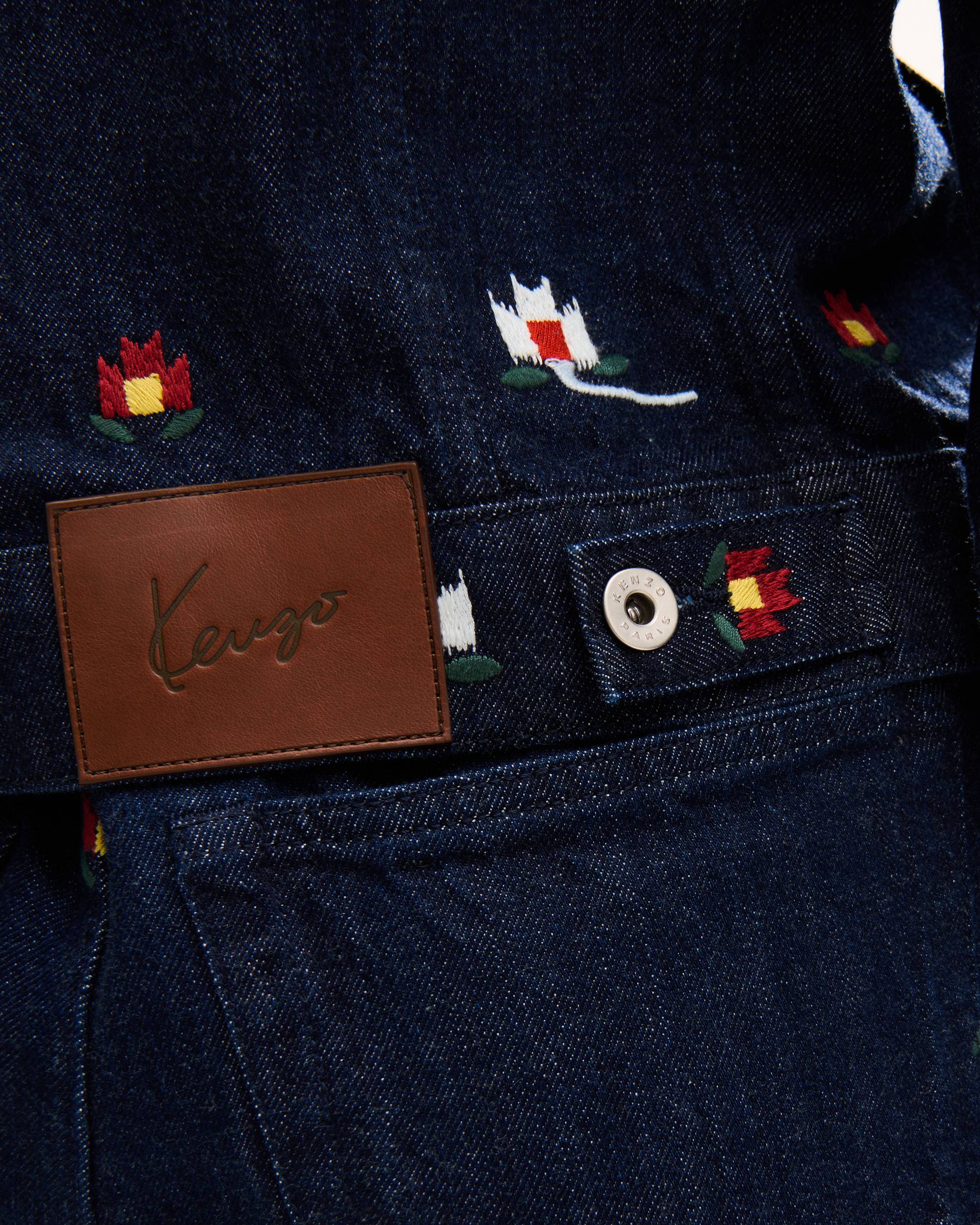 KENZO Ikat Flower' fitted trucker jacket in japanese denim