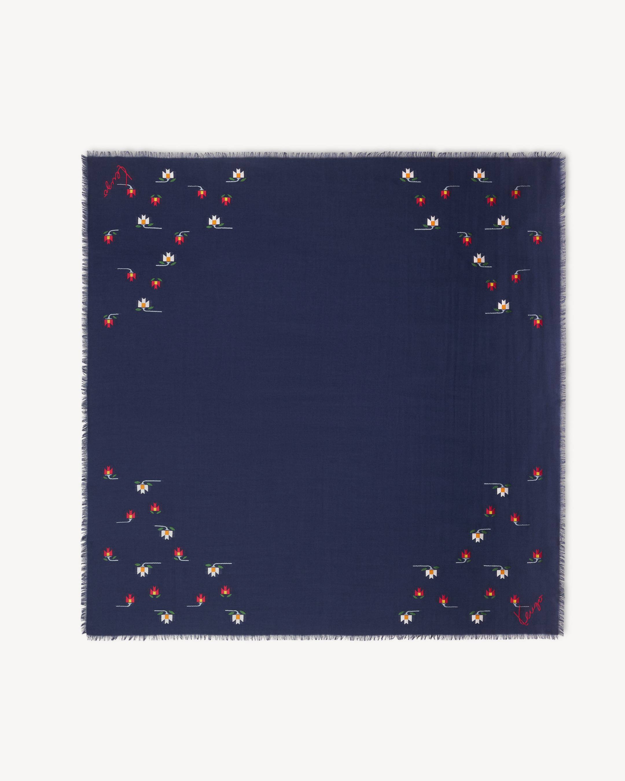 'KENZO Ikat Flower' square 120 in wool and silk