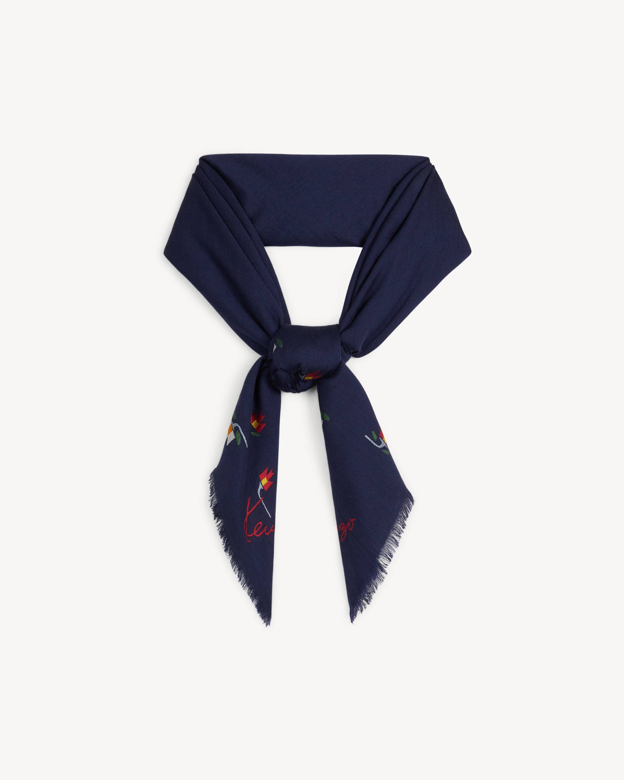'KENZO Ikat Flower' square 120 in wool and silk