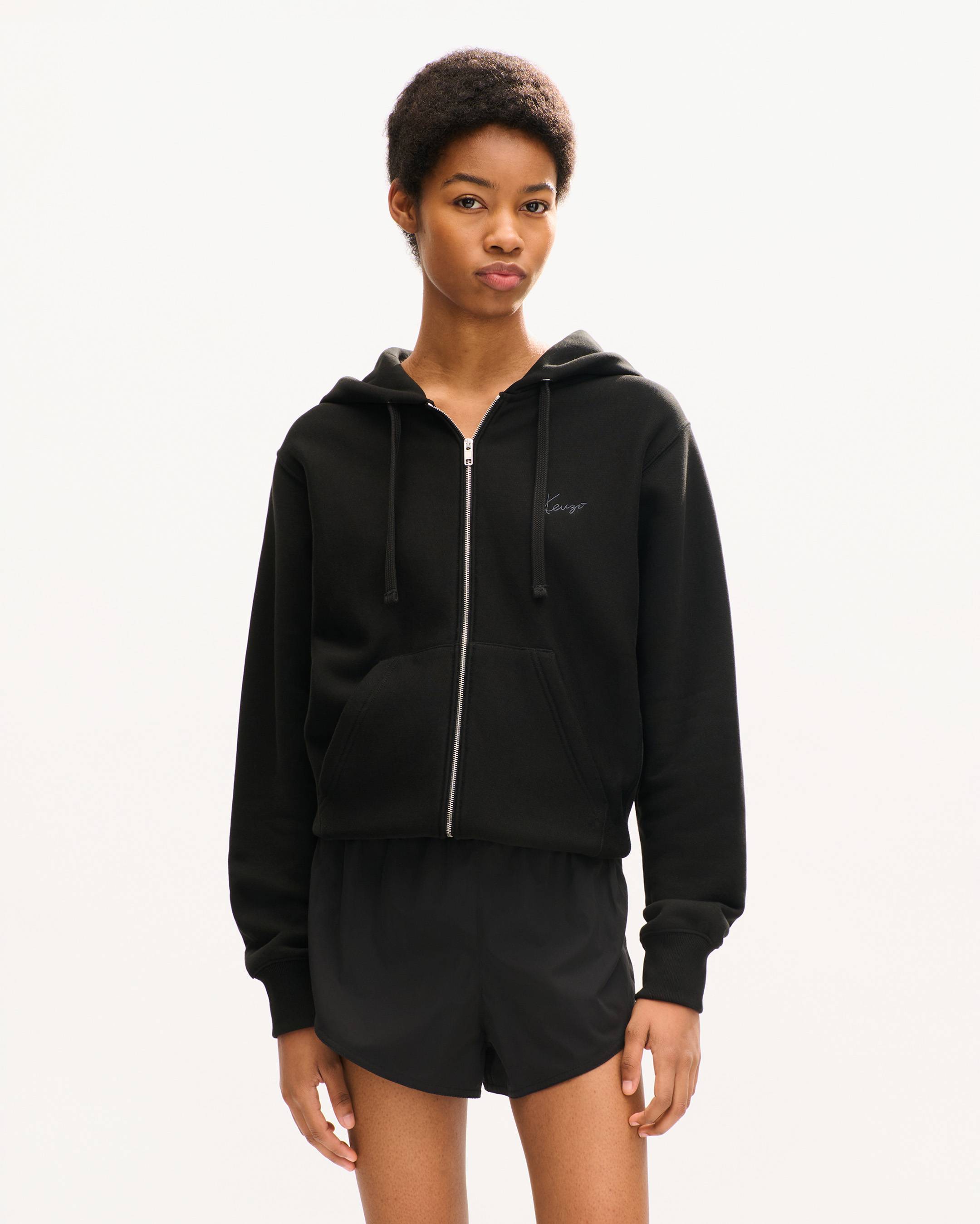 'KENZO Signature' zip up hoodie in cotton