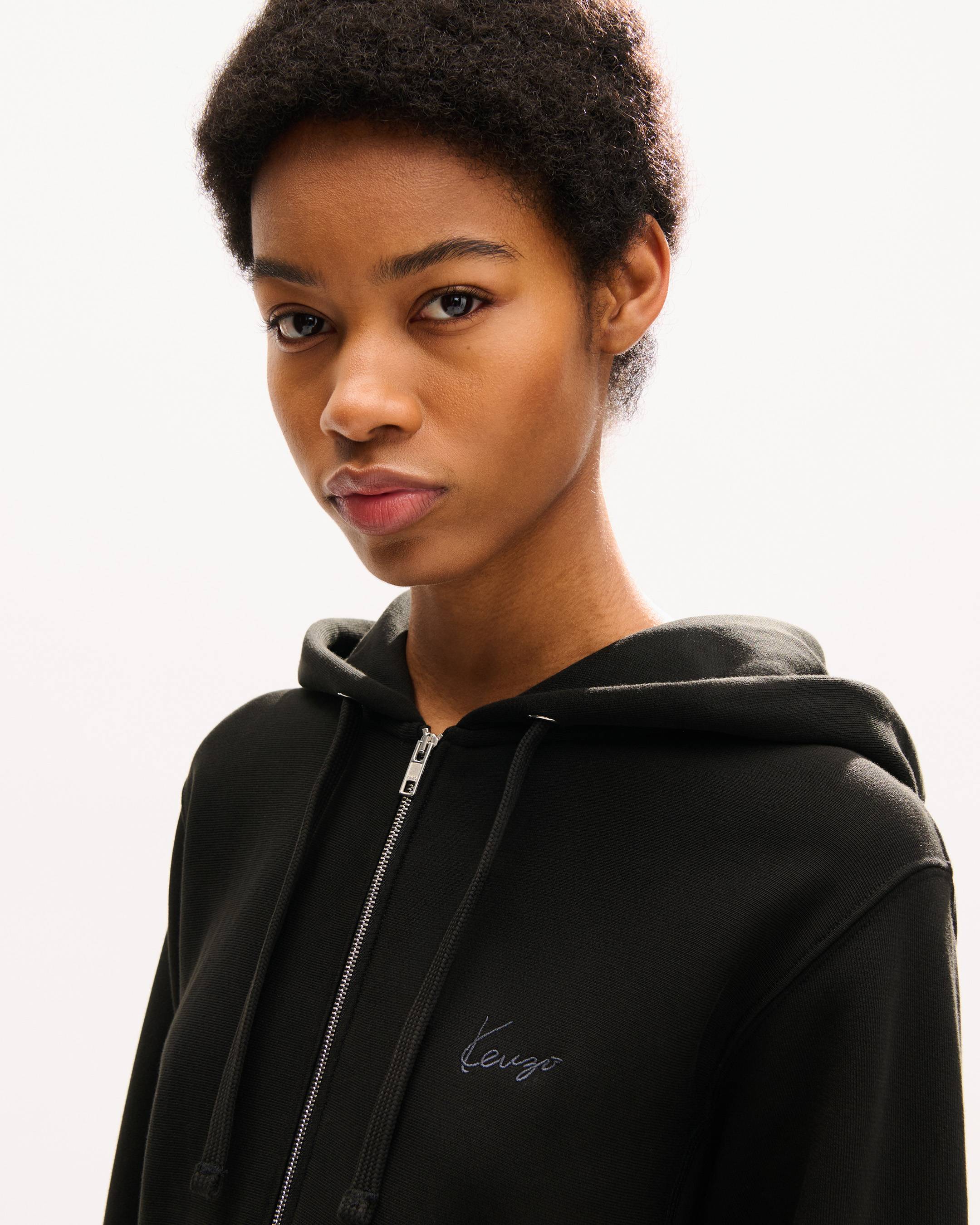 'KENZO Signature' zip up hoodie in cotton