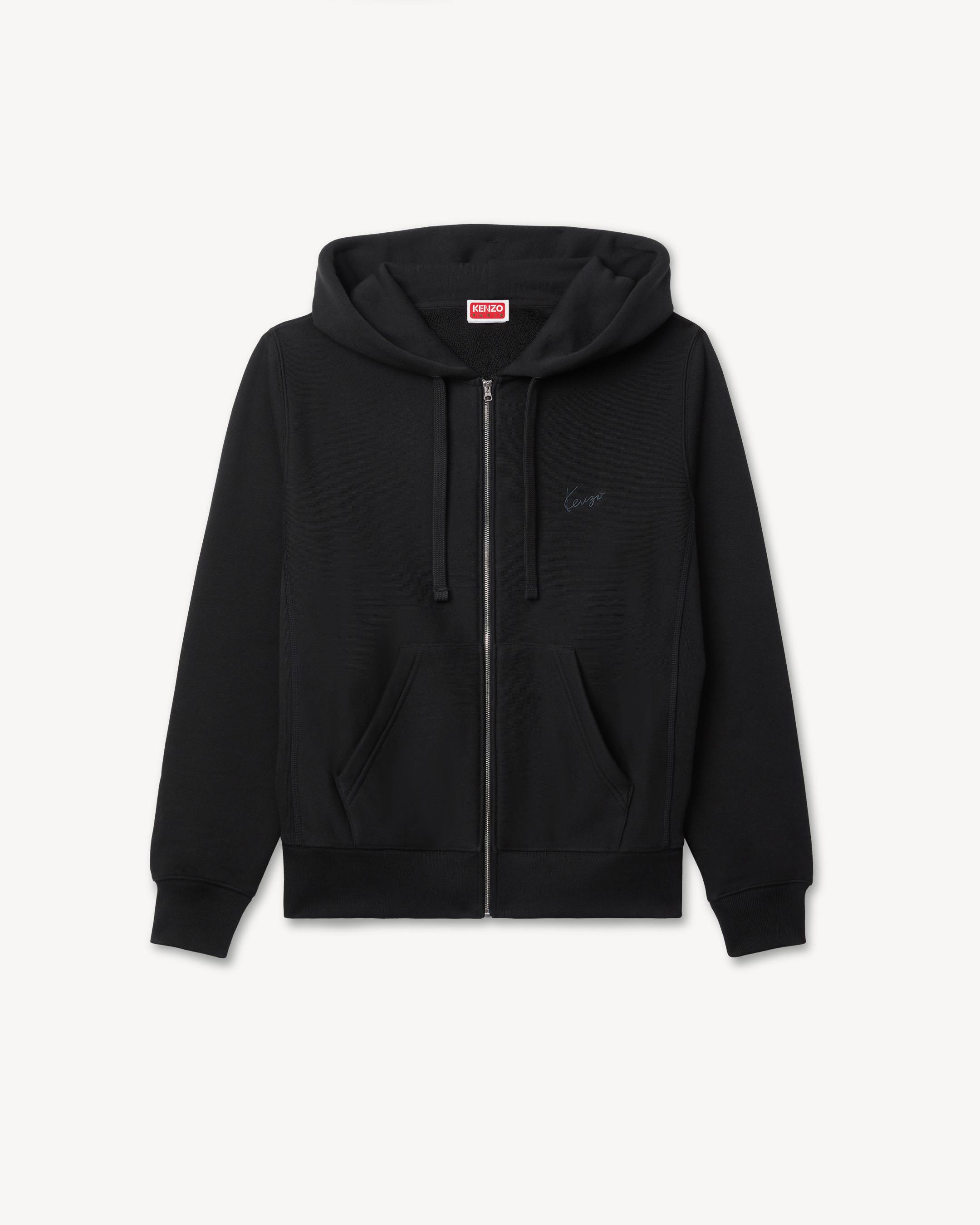 'KENZO Signature' zip up hoodie in cotton