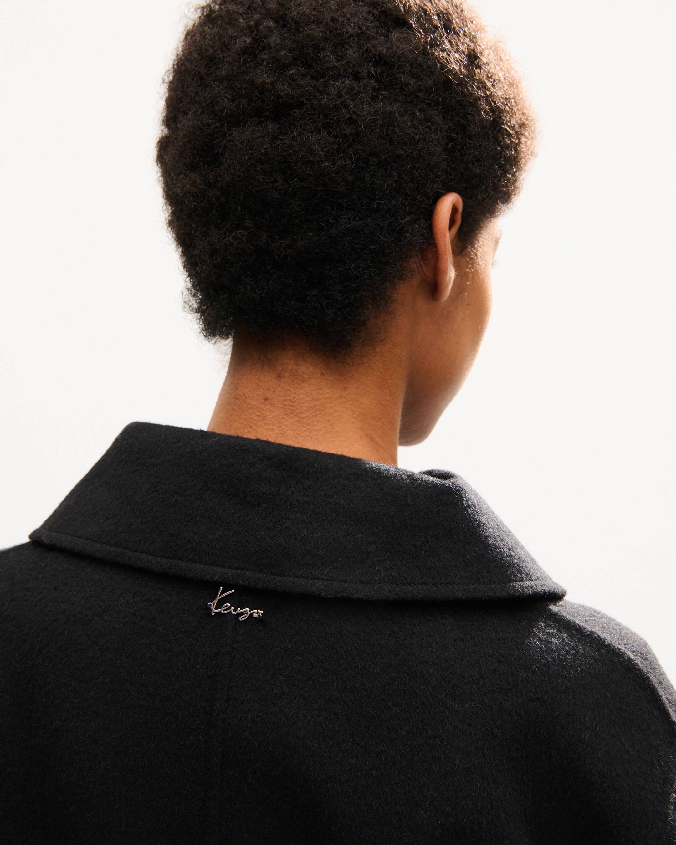 Cappotto double face con cintura in lana
