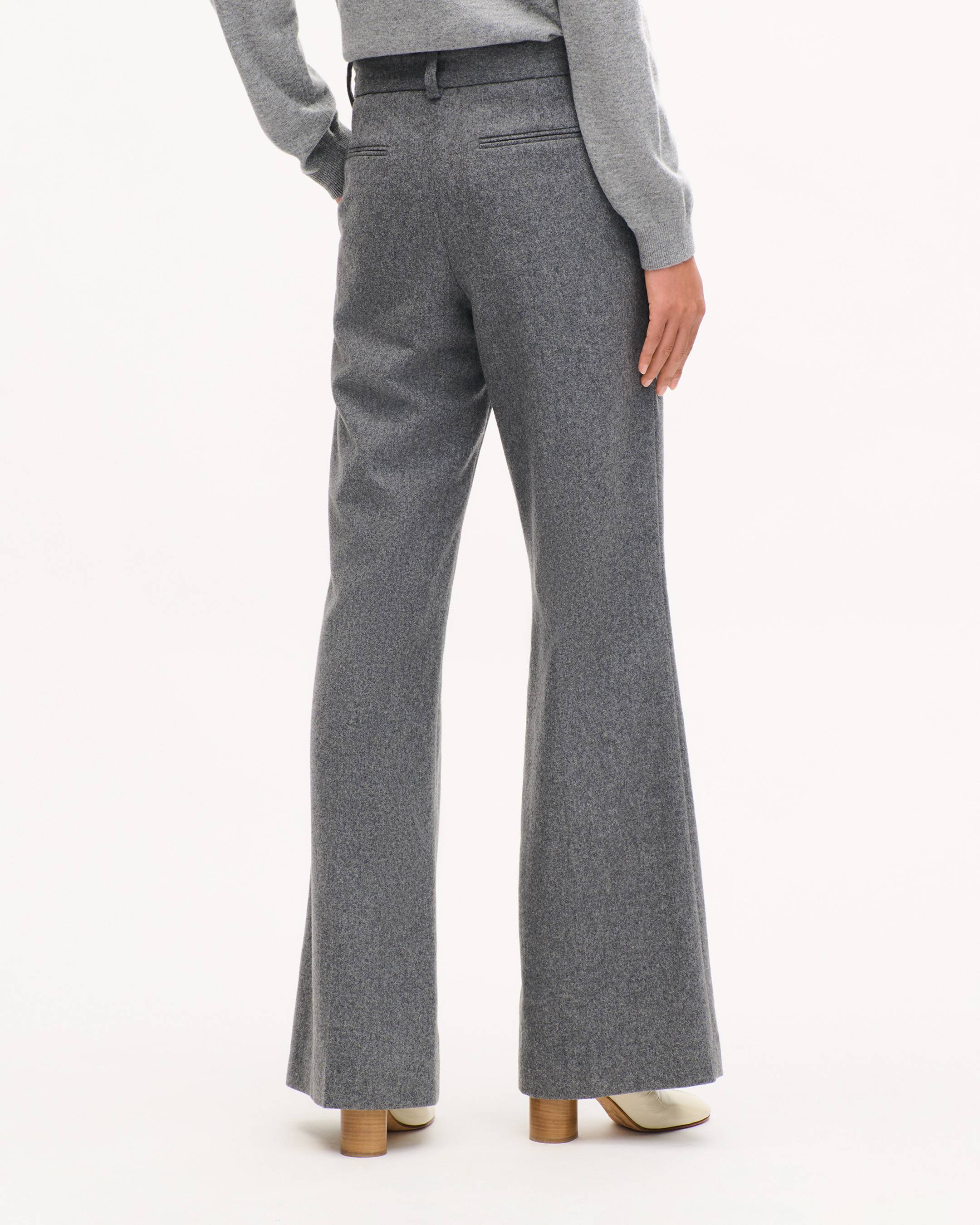Pantaloni svasati in misto lana