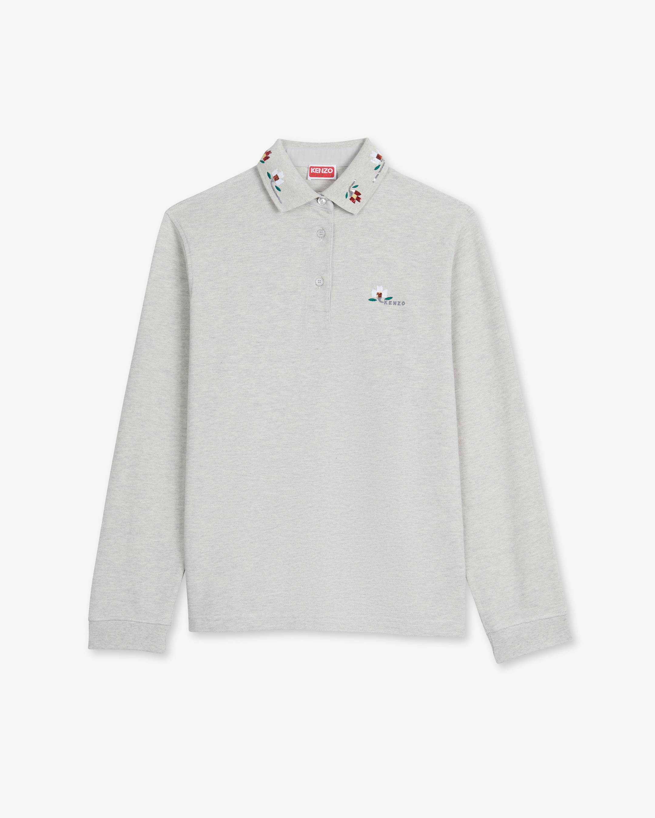 'KENZO Ikat Flower' long sleeves polo in cotton