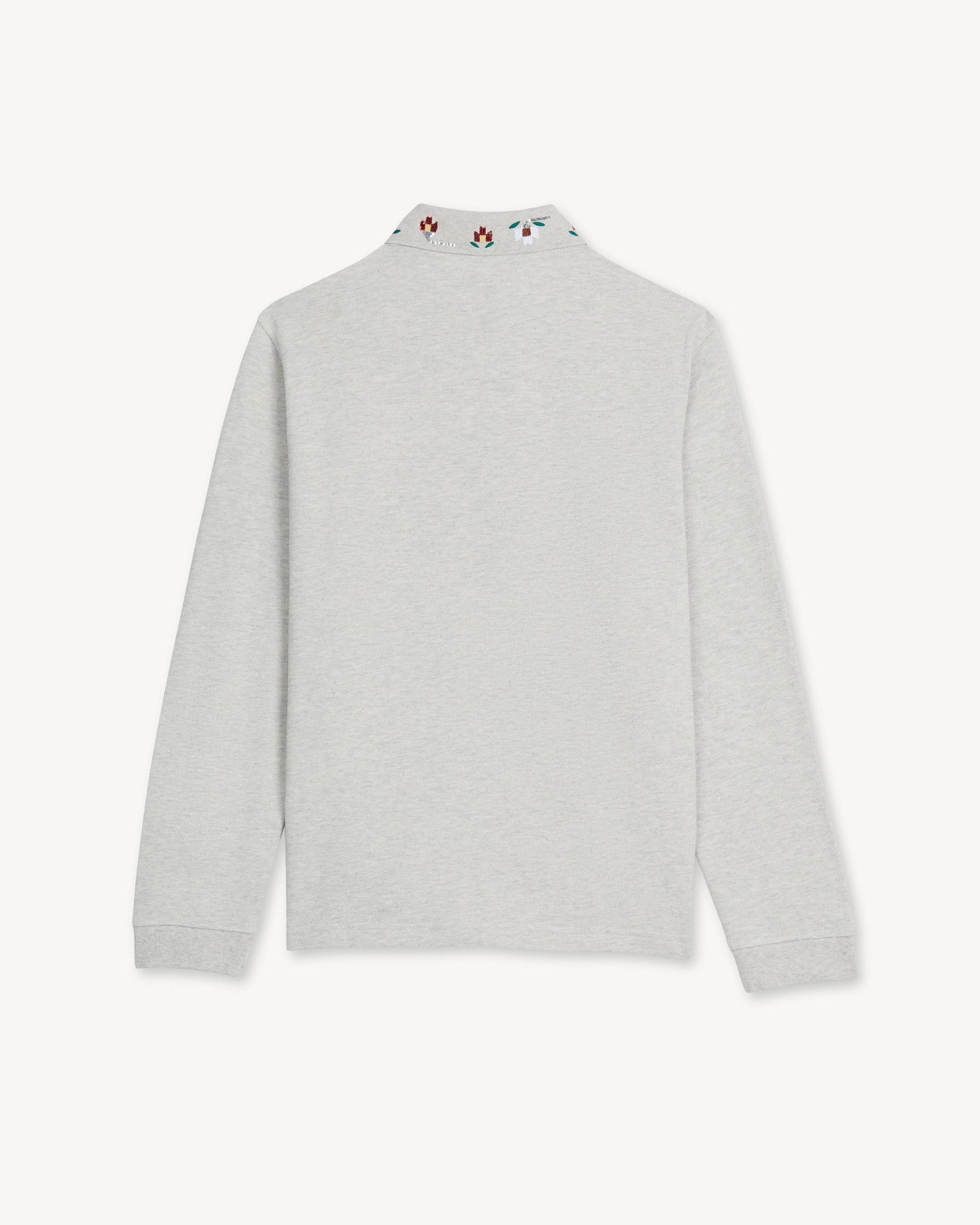 'KENZO Ikat Flower' long sleeves polo in cotton