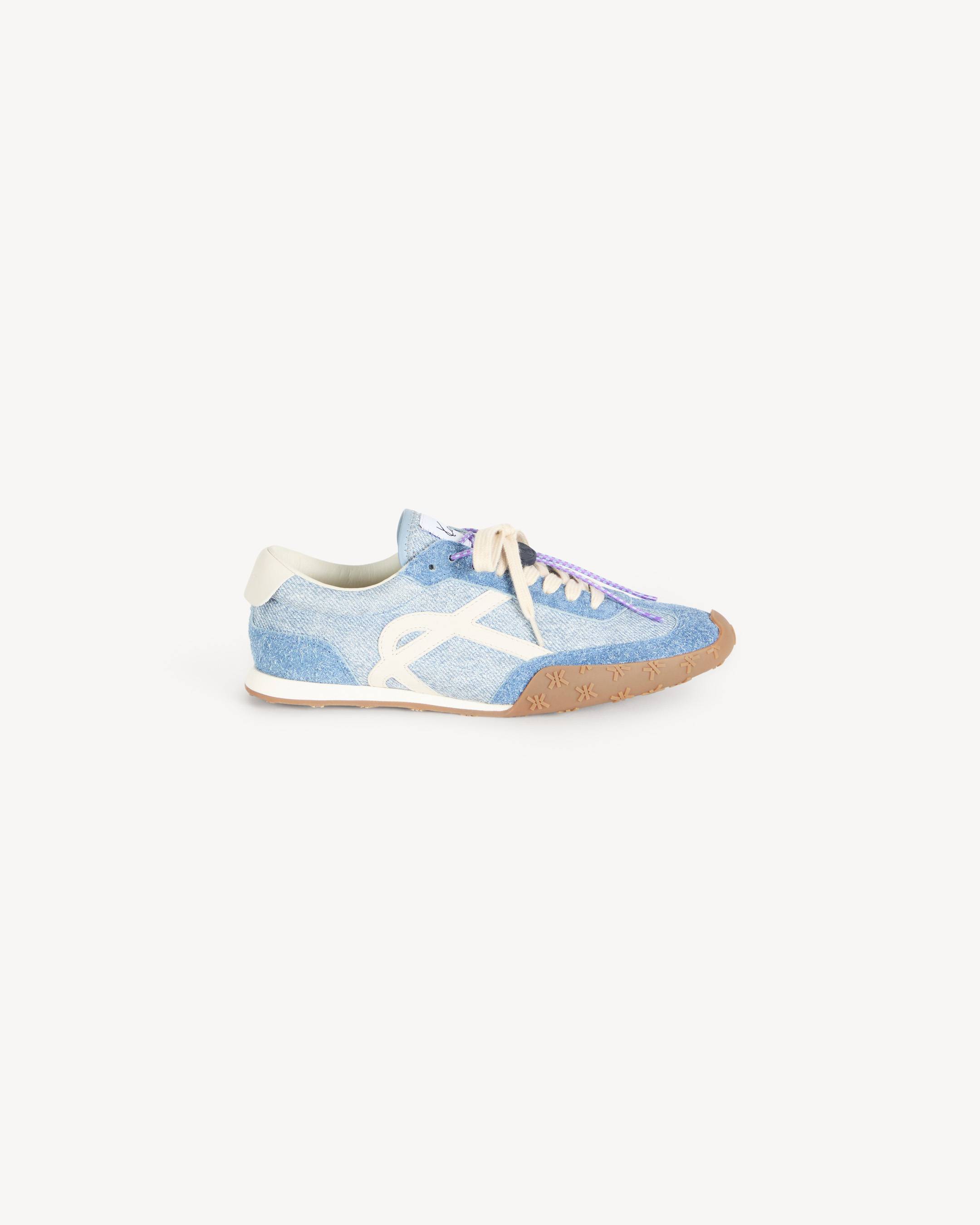 Baskets basses 'Kenzorush' en cuir fa&ccedil;on denim