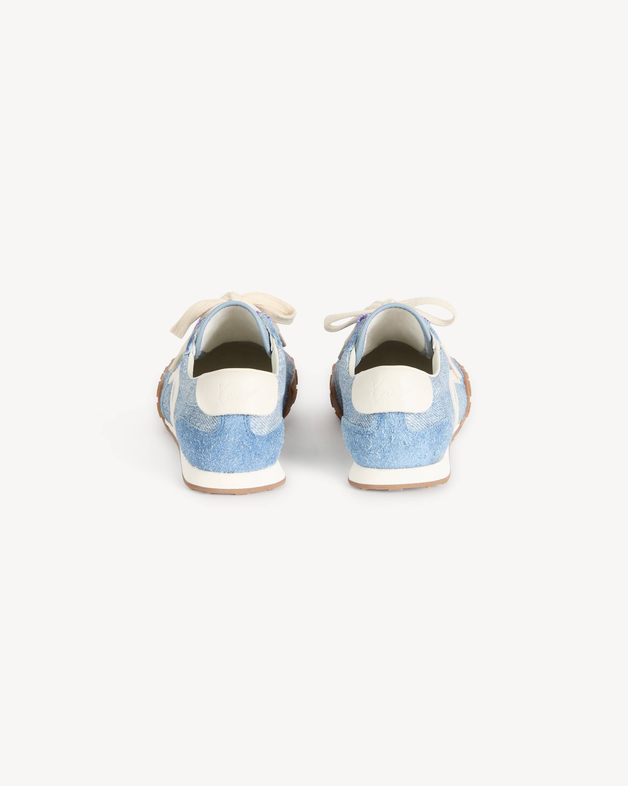 Baskets basses 'Kenzorush' en cuir fa&ccedil;on denim