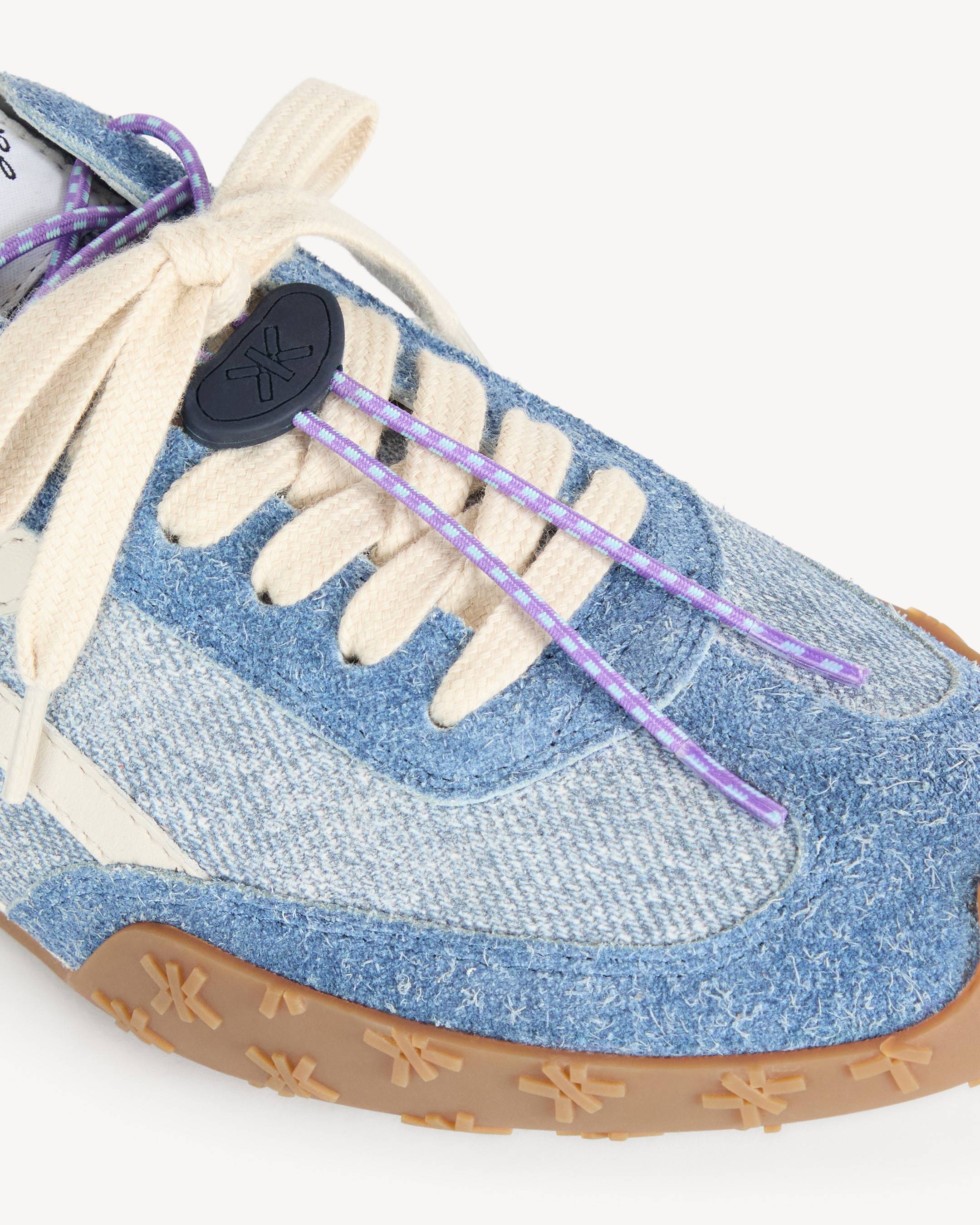 Baskets basses 'Kenzorush' en cuir fa&ccedil;on denim