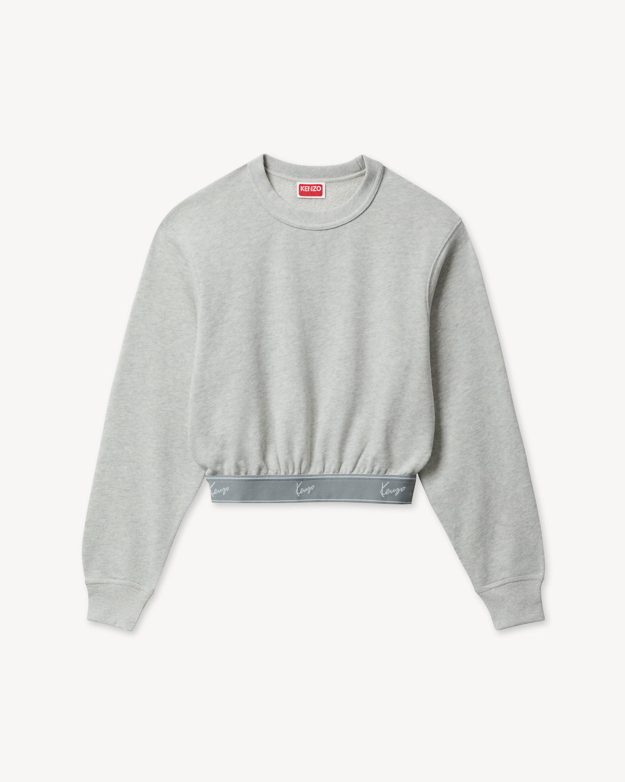 Sudadera cropped el&aacute;stica de algod&oacute;n 'KENZO Signature'