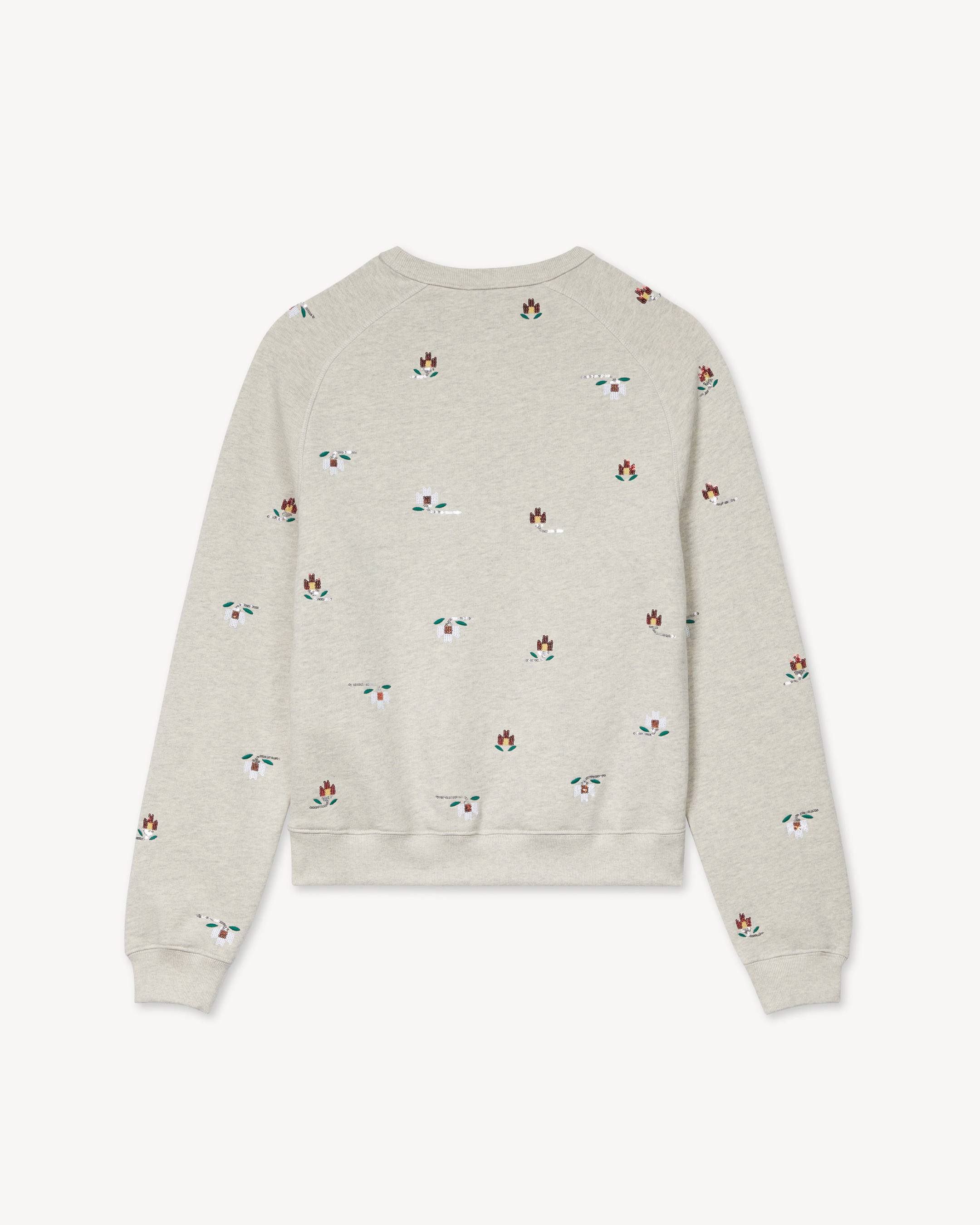 'KENZO Ikat Flower' embroidered freedom sleeves sweatshirt in cotton