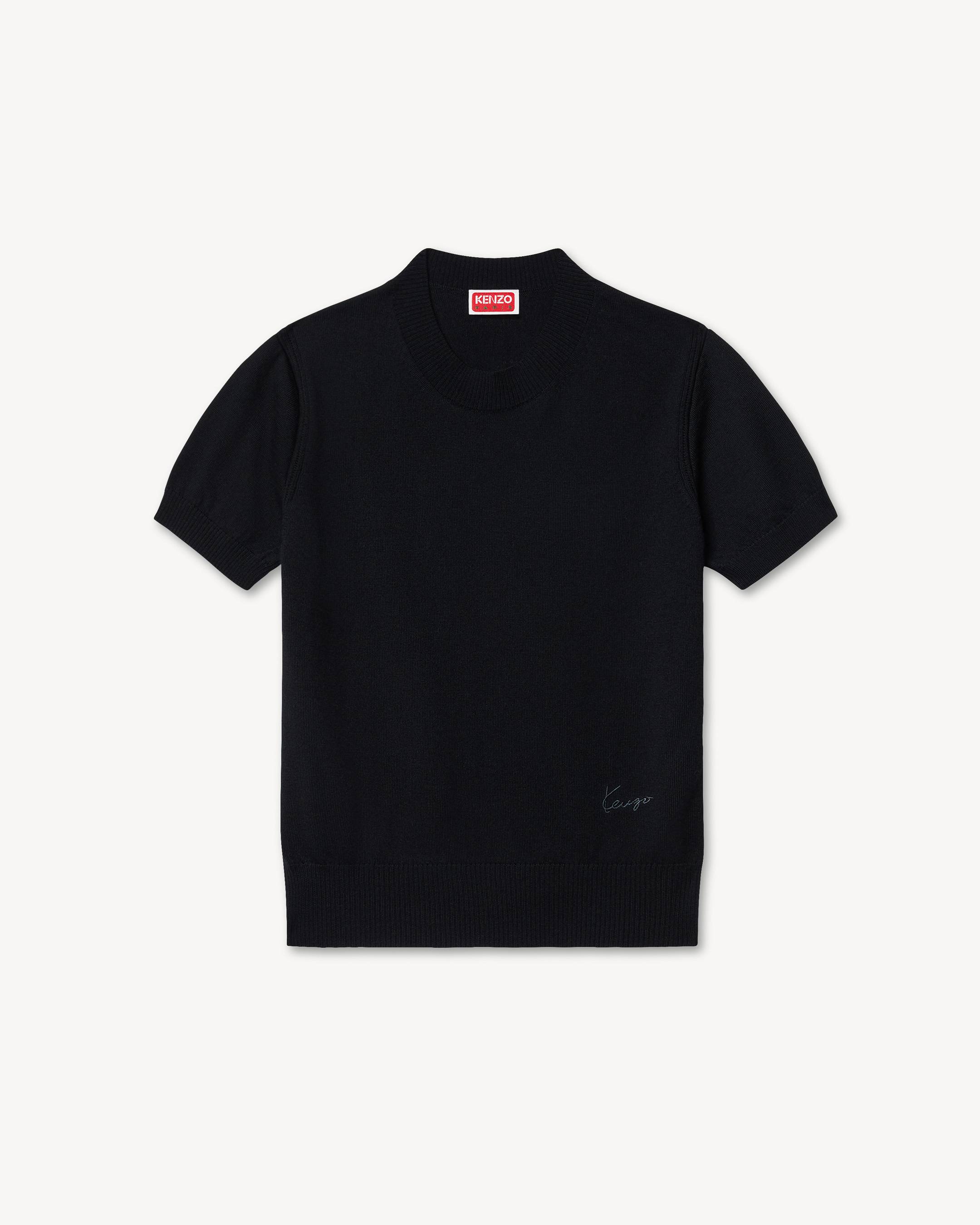 'KENZO Signature' メリノウール 半袖 ニットトップス