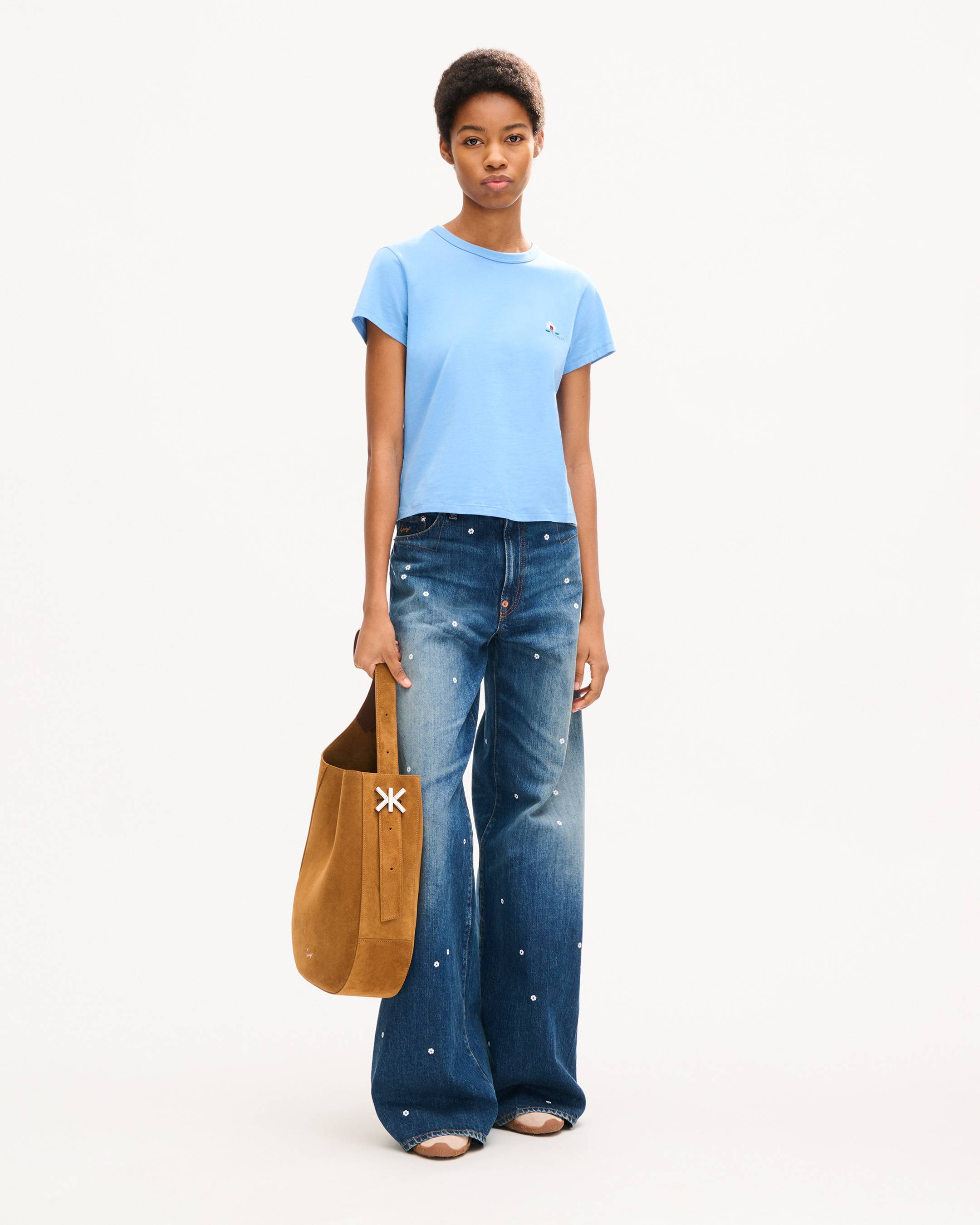 'KENZO Ikat Flower' embroidered T-shirt in cotton